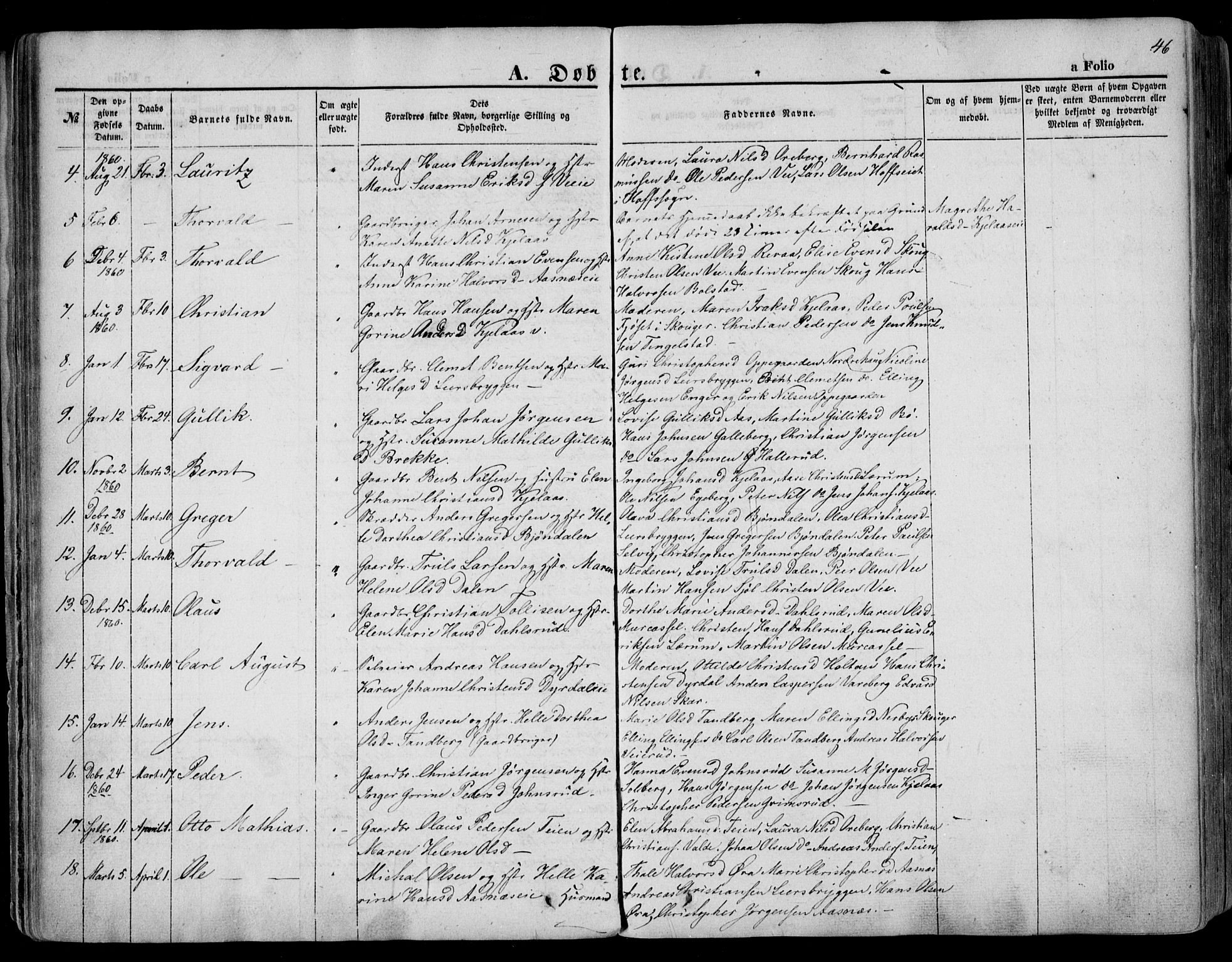 Sande Kirkebøker, SAKO/A-53/F/Fa/L0004: Parish register (official) no. 4, 1847-1864, p. 46