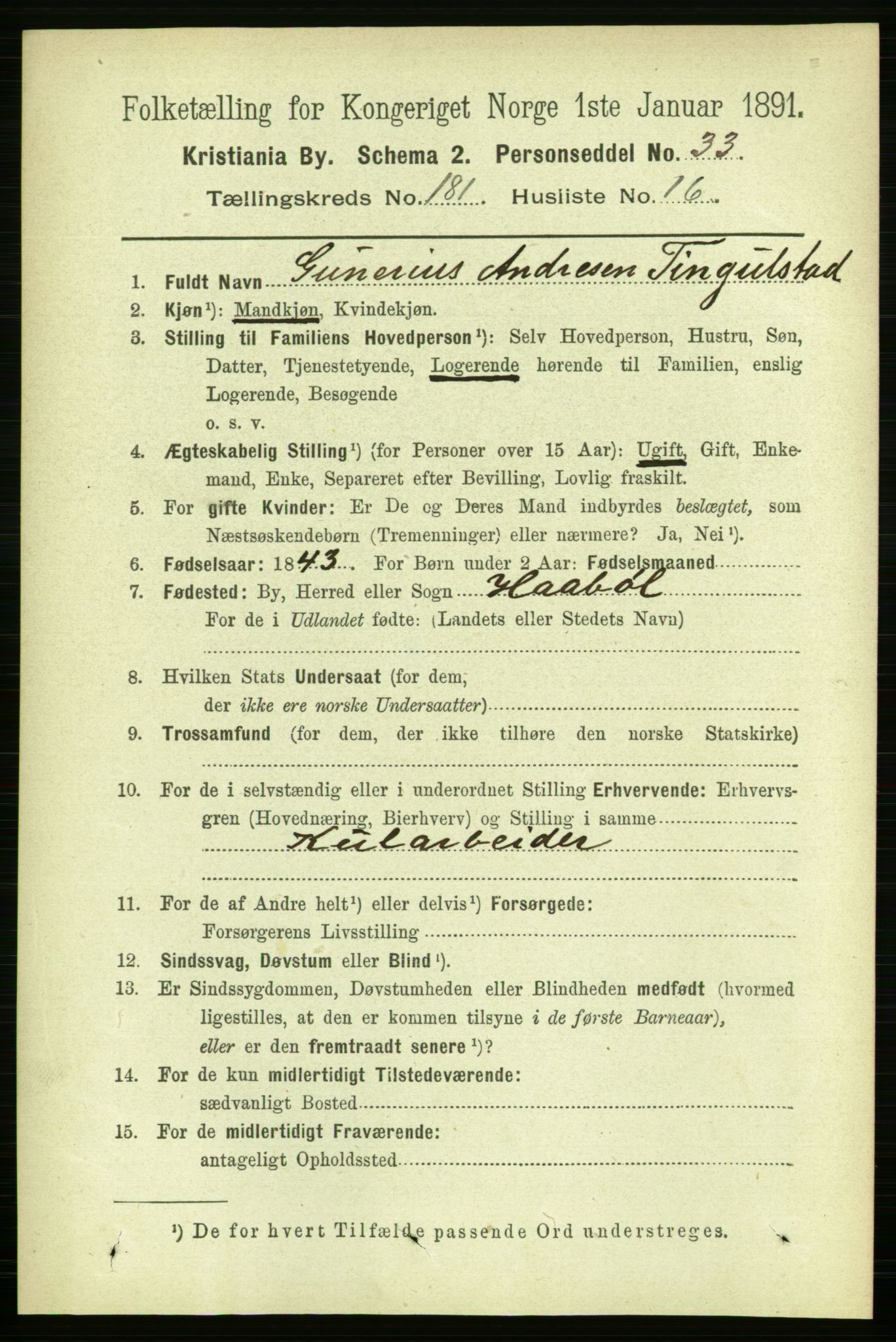 RA, 1891 census for 0301 Kristiania, 1891, p. 108740