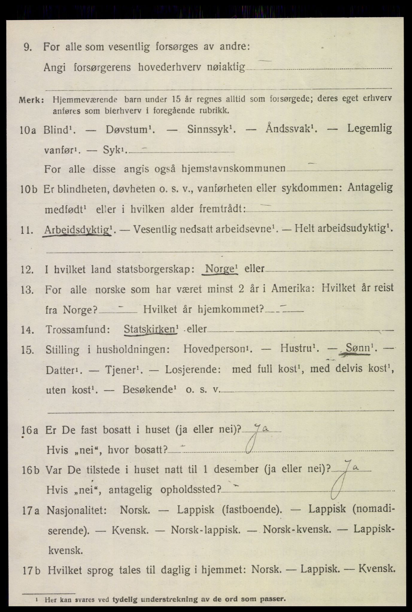 SAT, 1920 census for Leksvik, 1920, p. 3503