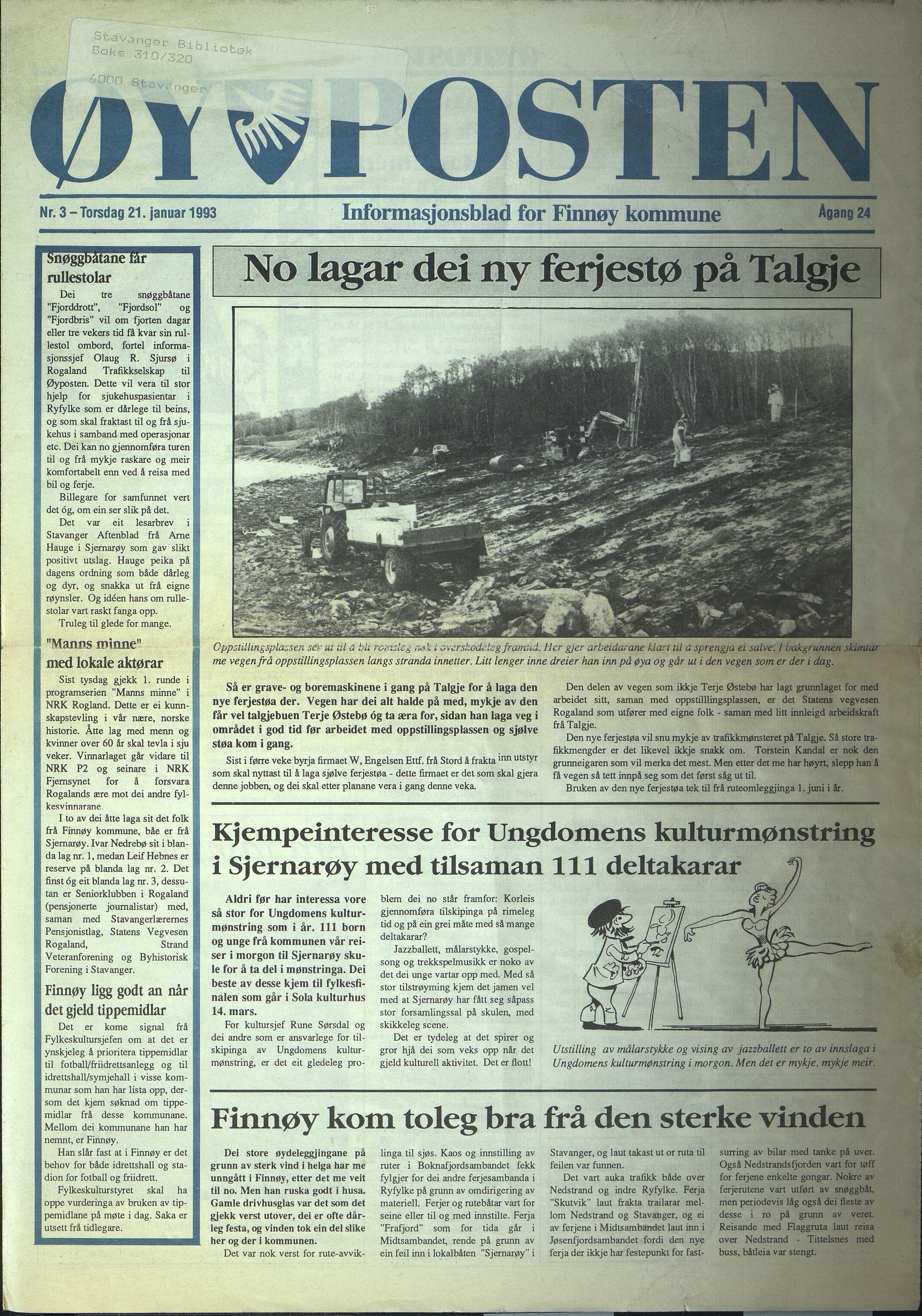 , Finnøy kommune, Øyposten, 1993, 1993