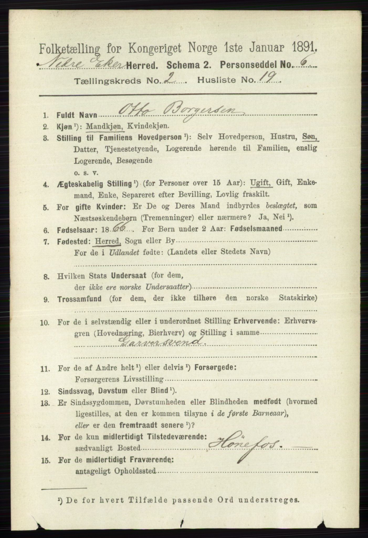 RA, 1891 census for 0625 Nedre Eiker, 1891, p. 658