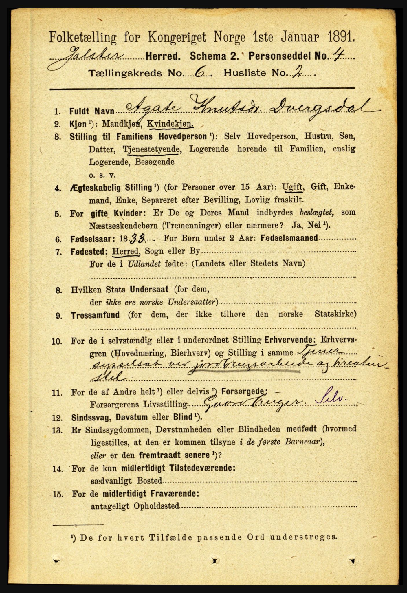 RA, 1891 census for 1431 Jølster, 1891, p. 2182