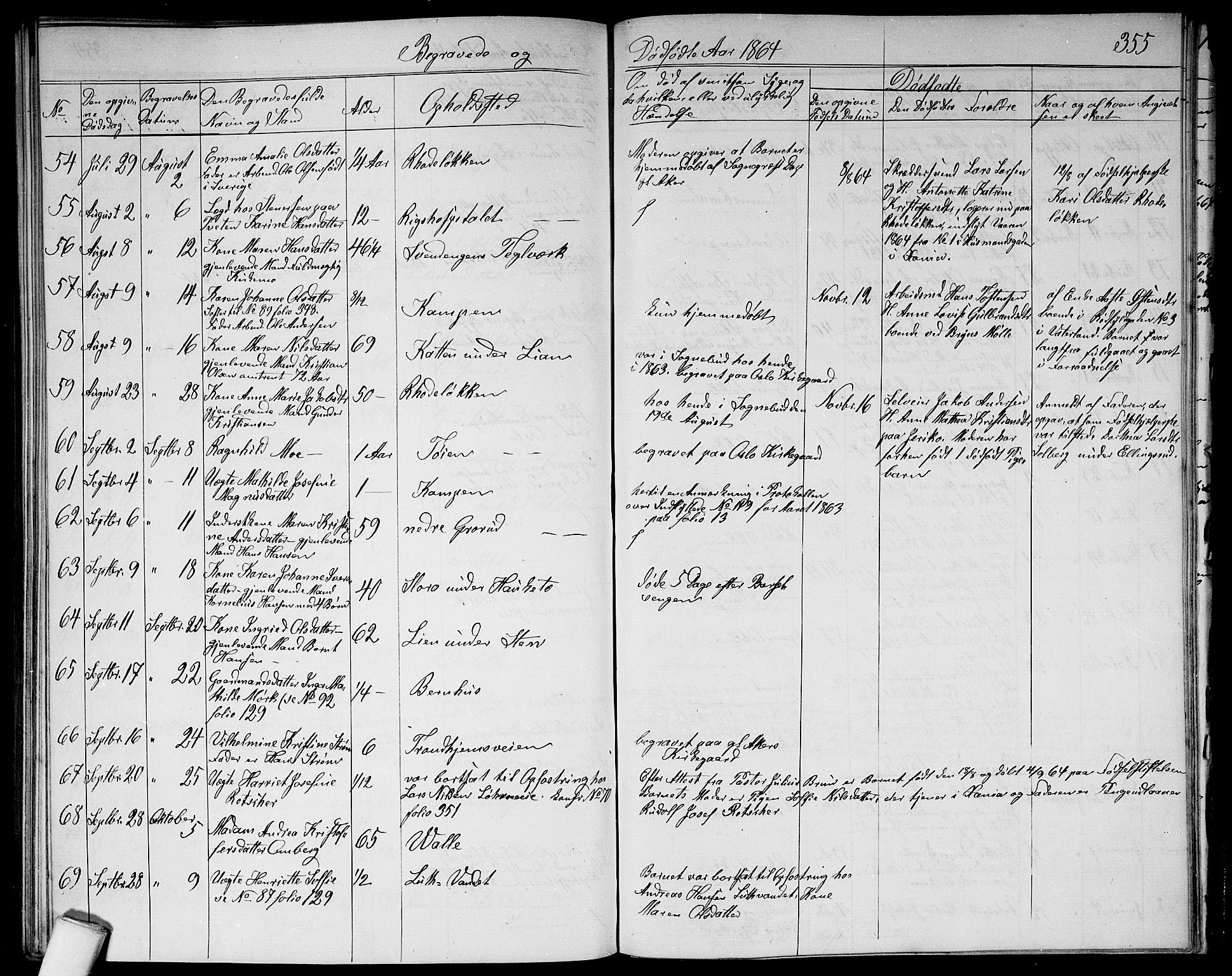 Østre Aker prestekontor Kirkebøker, SAO/A-10840/G/Ga/L0002: Parish register (copy) no. I 2, 1861-1867, p. 355