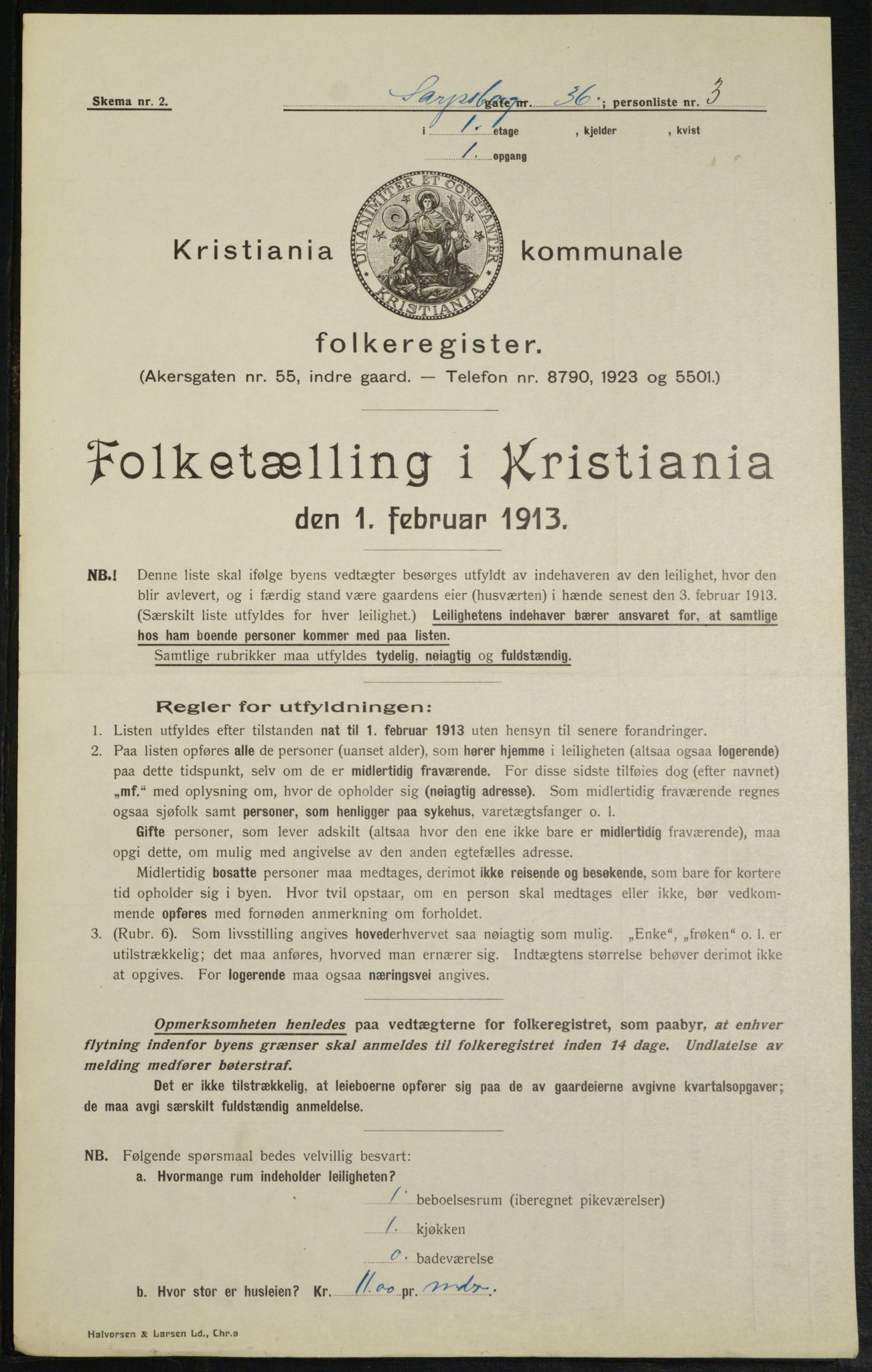 OBA, Municipal Census 1913 for Kristiania, 1913, p. 89201