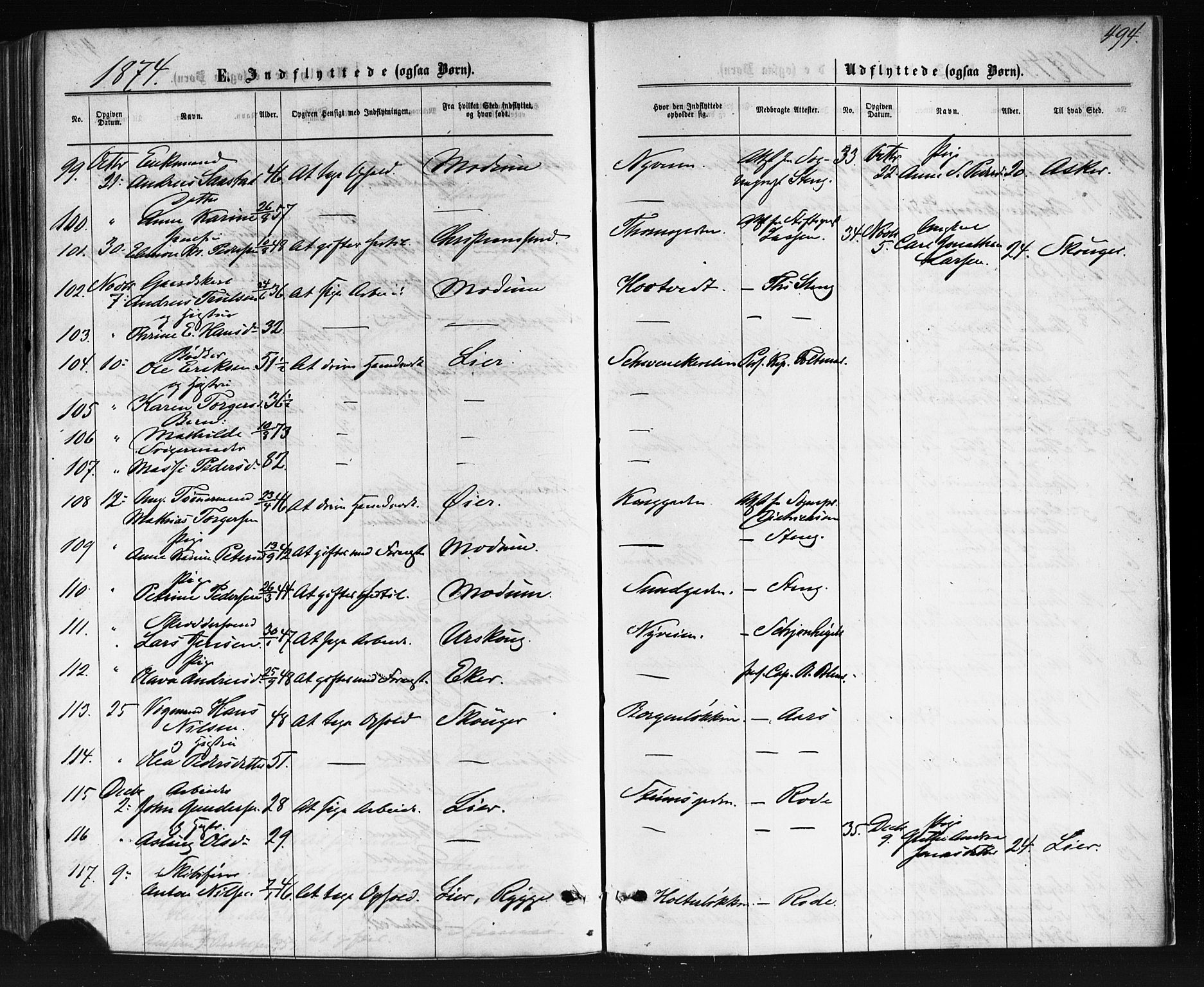 Bragernes kirkebøker, AV/SAKO-A-6/F/Fb/L0004: Parish register (official) no. II 4, 1869-1875, p. 494