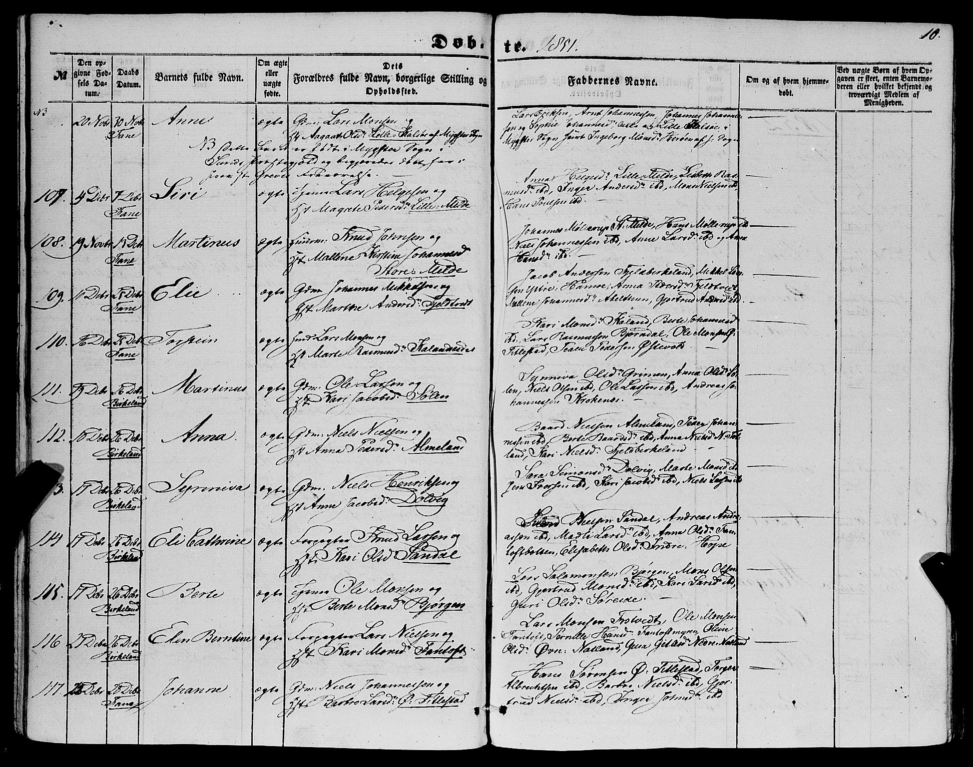 Fana Sokneprestembete, AV/SAB-A-75101/H/Haa/Haaa/L0011: Parish register (official) no. A 11, 1851-1862, p. 10