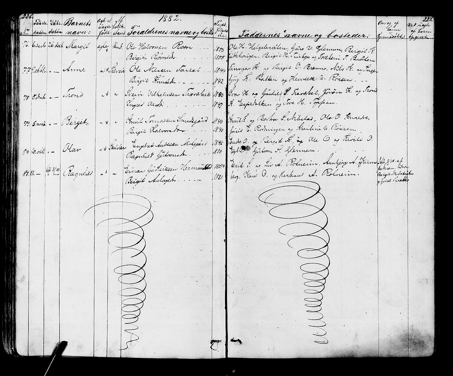 Gol kirkebøker, AV/SAKO-A-226/G/Ga/L0002: Parish register (copy) no. I 2, 1860-1887, p. 226-227