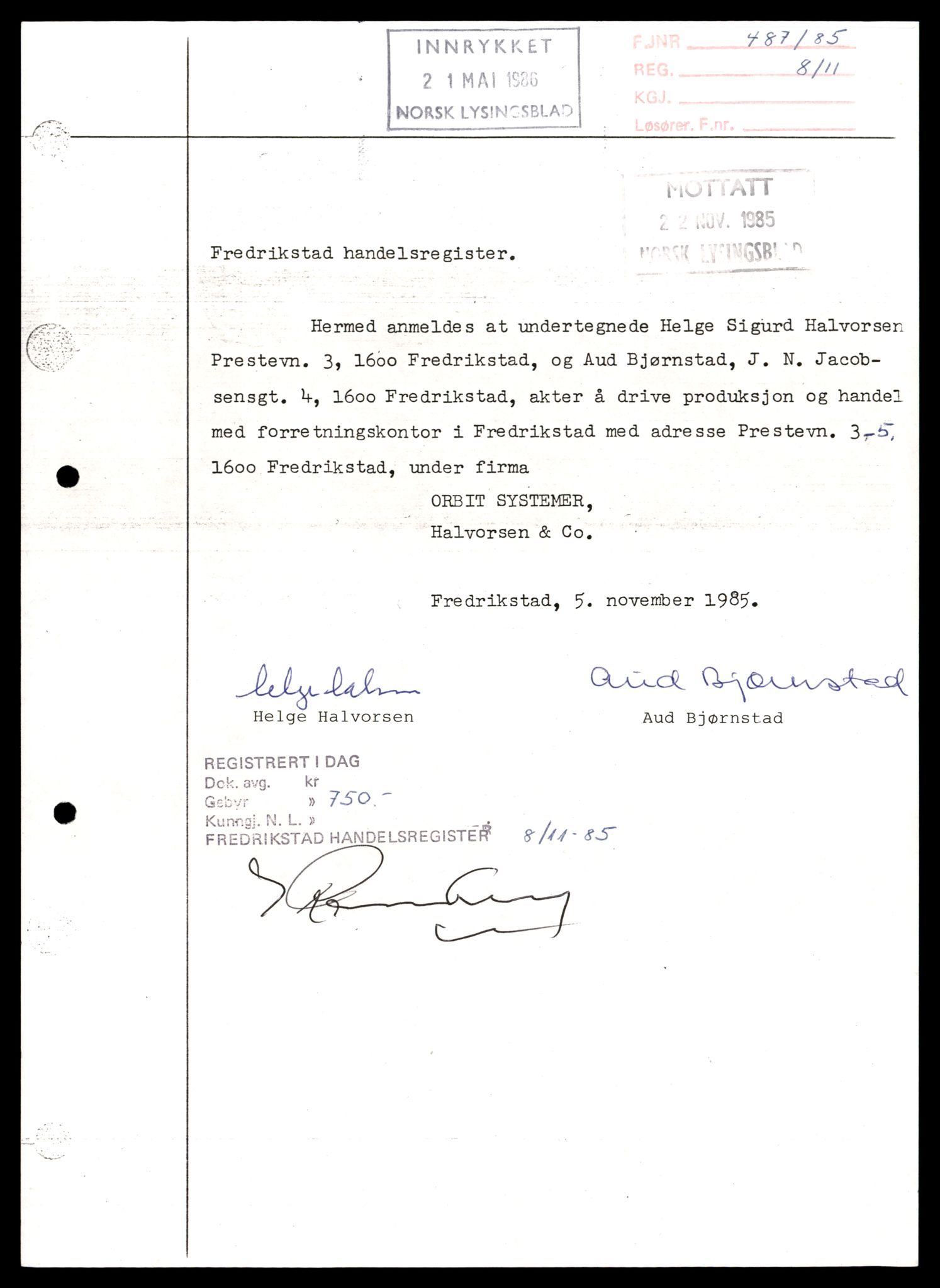 Fredrikstad tingrett, AV/SAT-A-10473/K/Kb/Kba/L0031: Enkeltmannsforetak, aksjeselskap og andelslag, Or-Plan, 1944-1990, p. 3