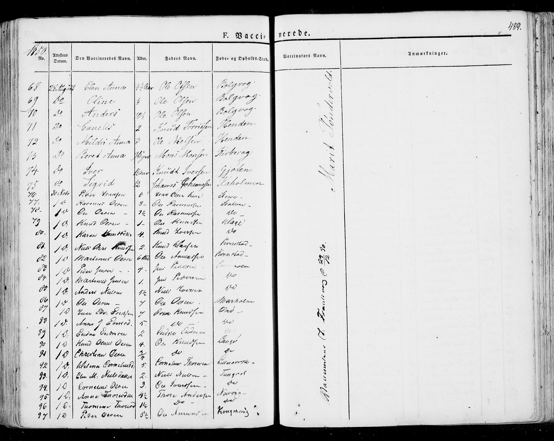 Ministerialprotokoller, klokkerbøker og fødselsregistre - Møre og Romsdal, SAT/A-1454/568/L0803: Parish register (official) no. 568A10, 1830-1853, p. 489