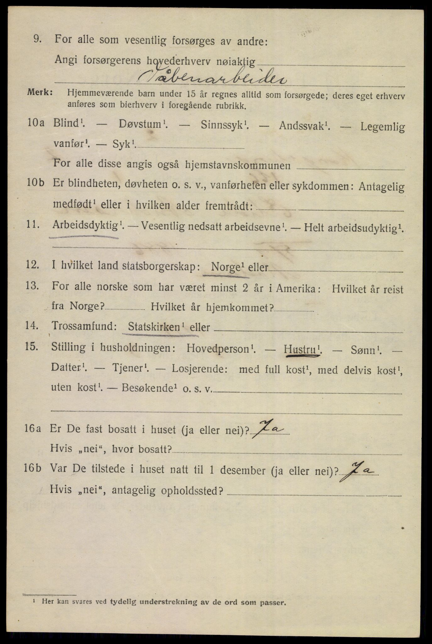 SAKO, 1920 census for Kongsberg, 1920, p. 9193