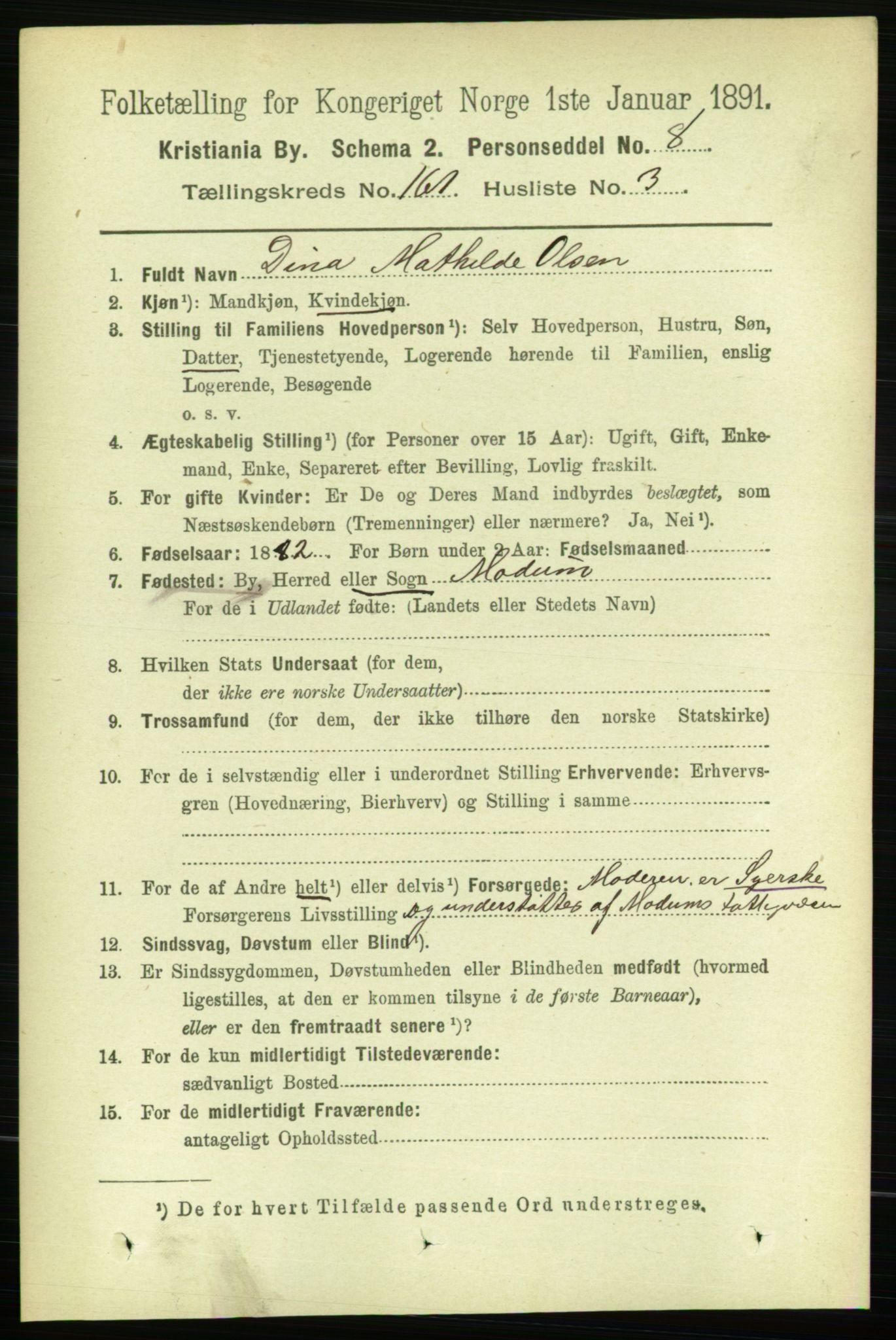 RA, 1891 census for 0301 Kristiania, 1891, p. 91657