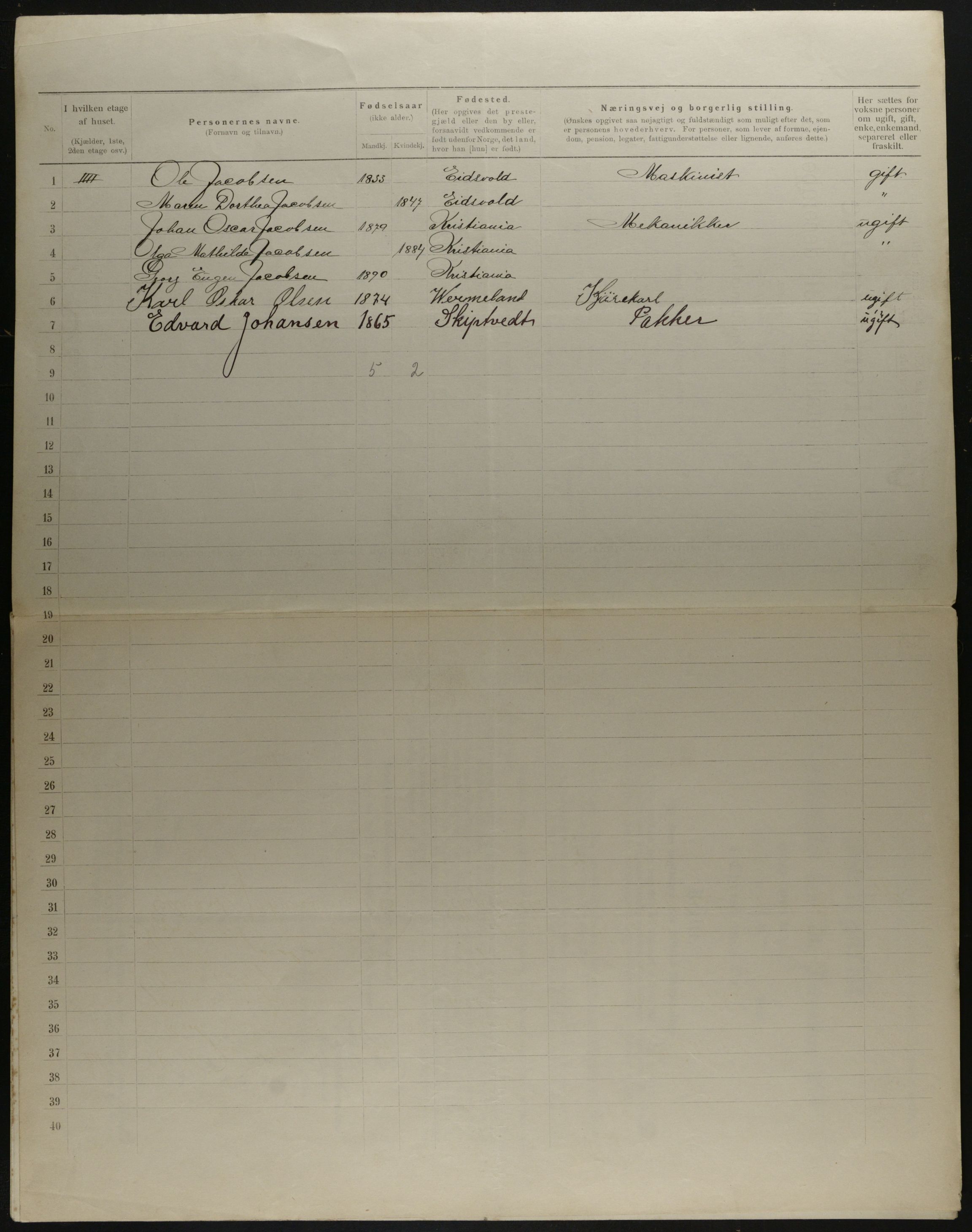 OBA, Municipal Census 1901 for Kristiania, 1901, p. 15564