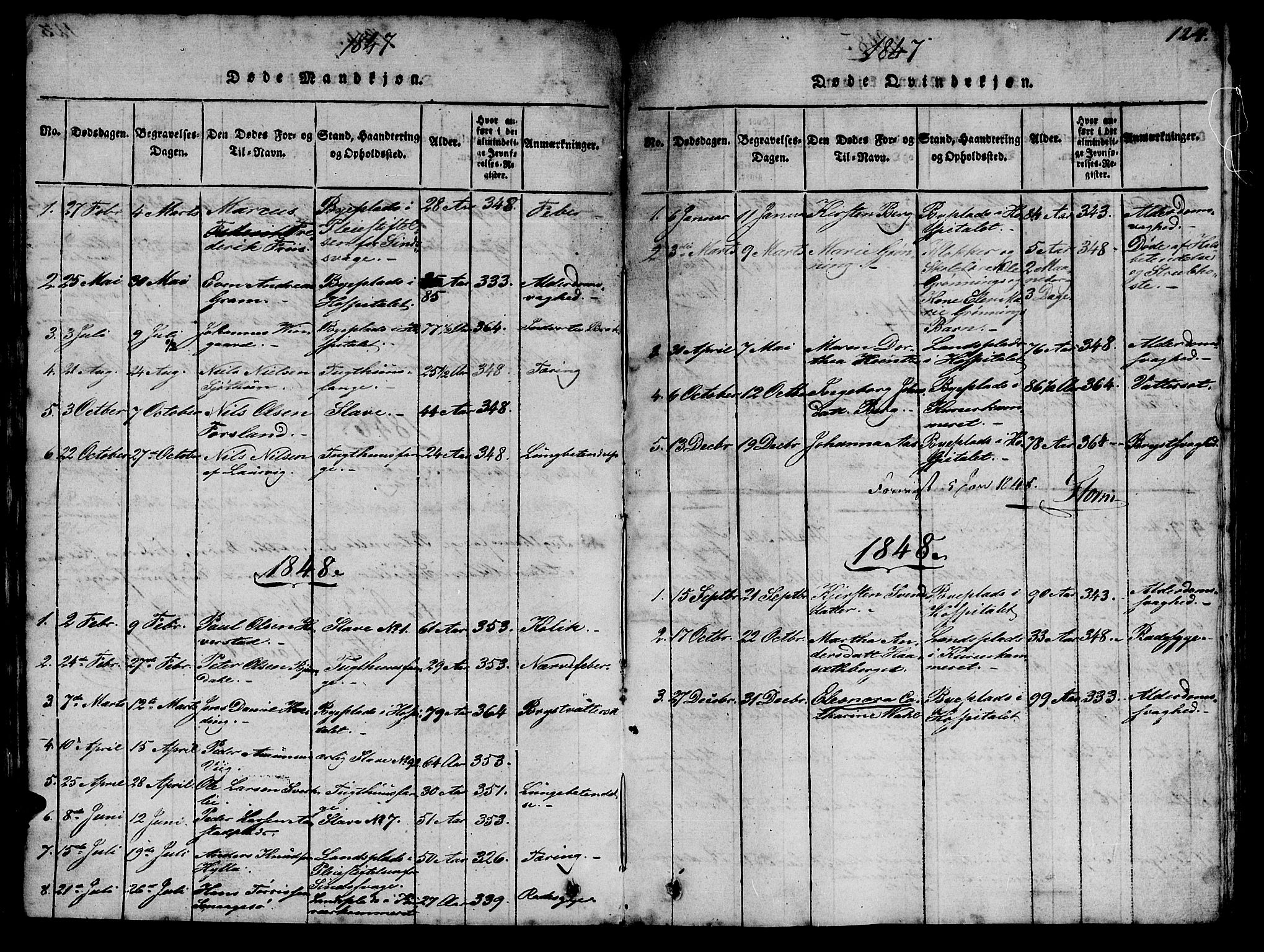 Ministerialprotokoller, klokkerbøker og fødselsregistre - Sør-Trøndelag, AV/SAT-A-1456/623/L0478: Parish register (copy) no. 623C01, 1815-1873, p. 124