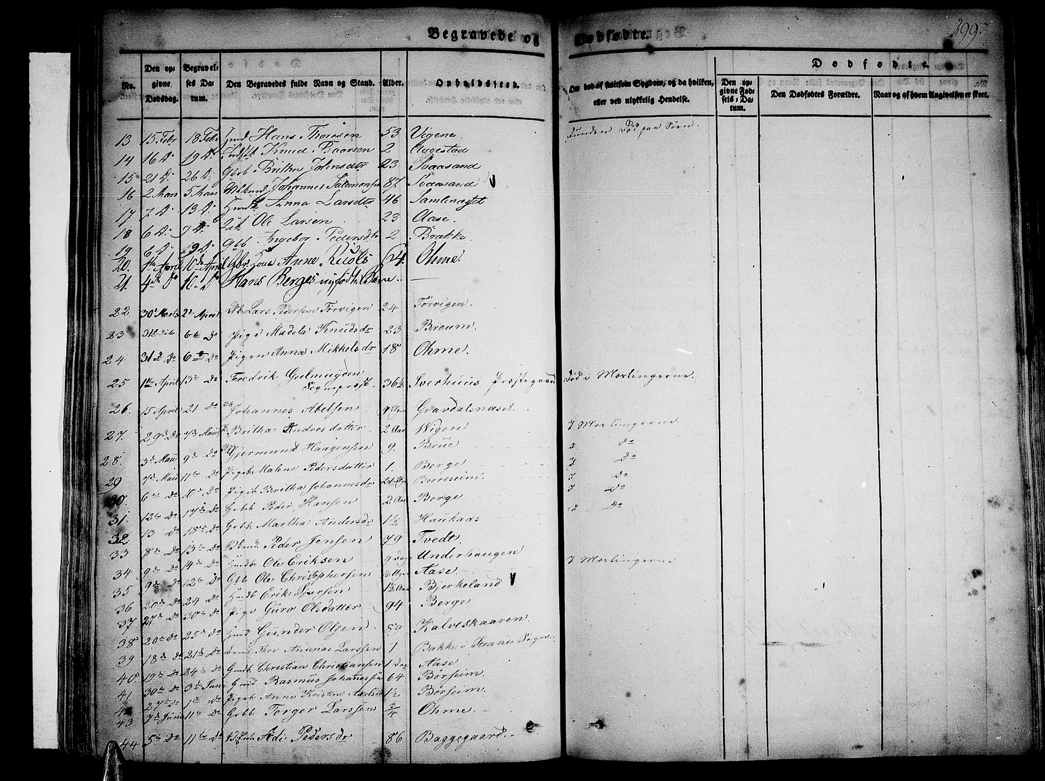 Strandebarm sokneprestembete, AV/SAB-A-78401/H/Haa: Parish register (official) no. A 6, 1826-1843, p. 299