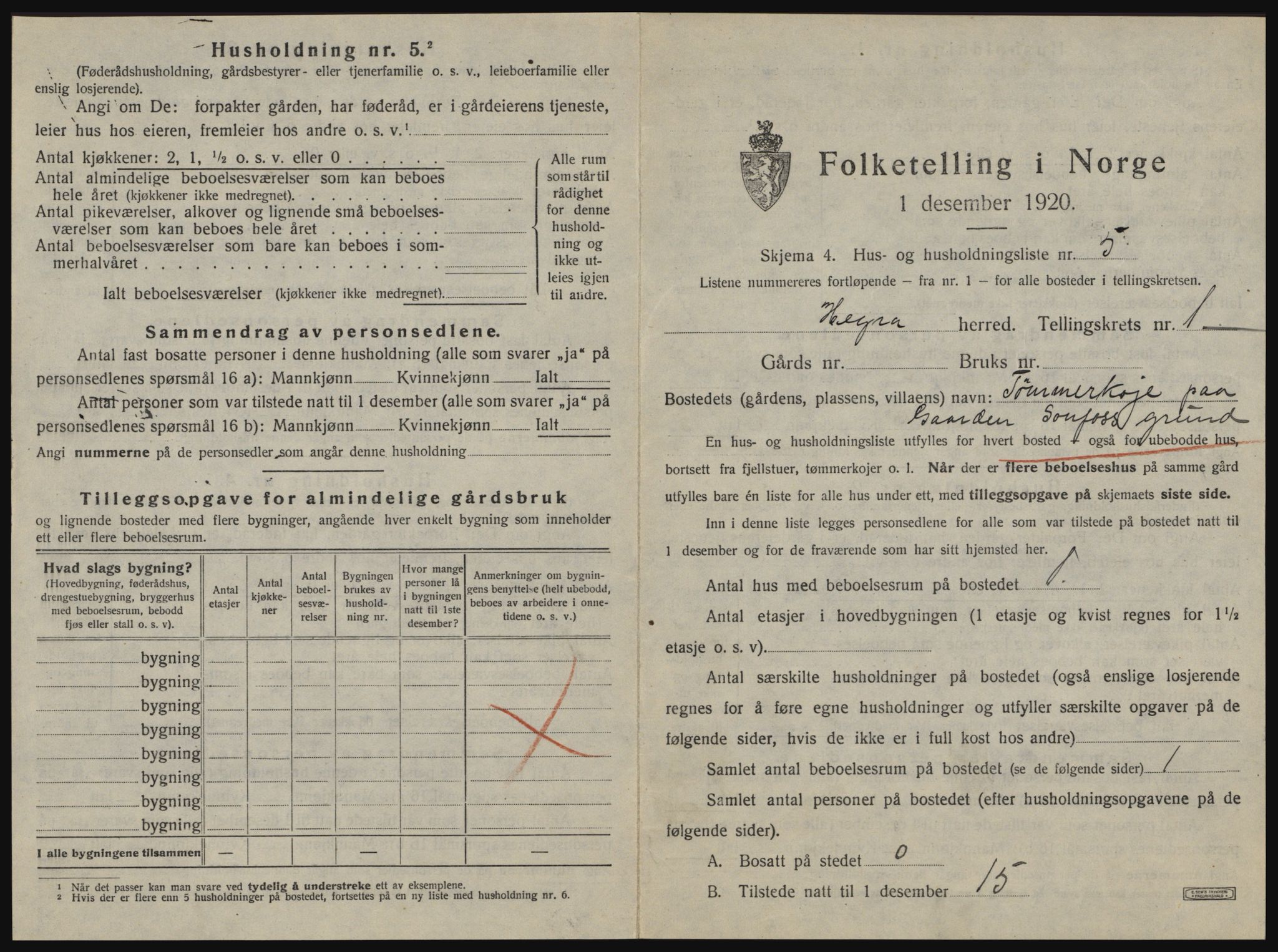 SAT, 1920 census for Hegra, 1920, p. 48