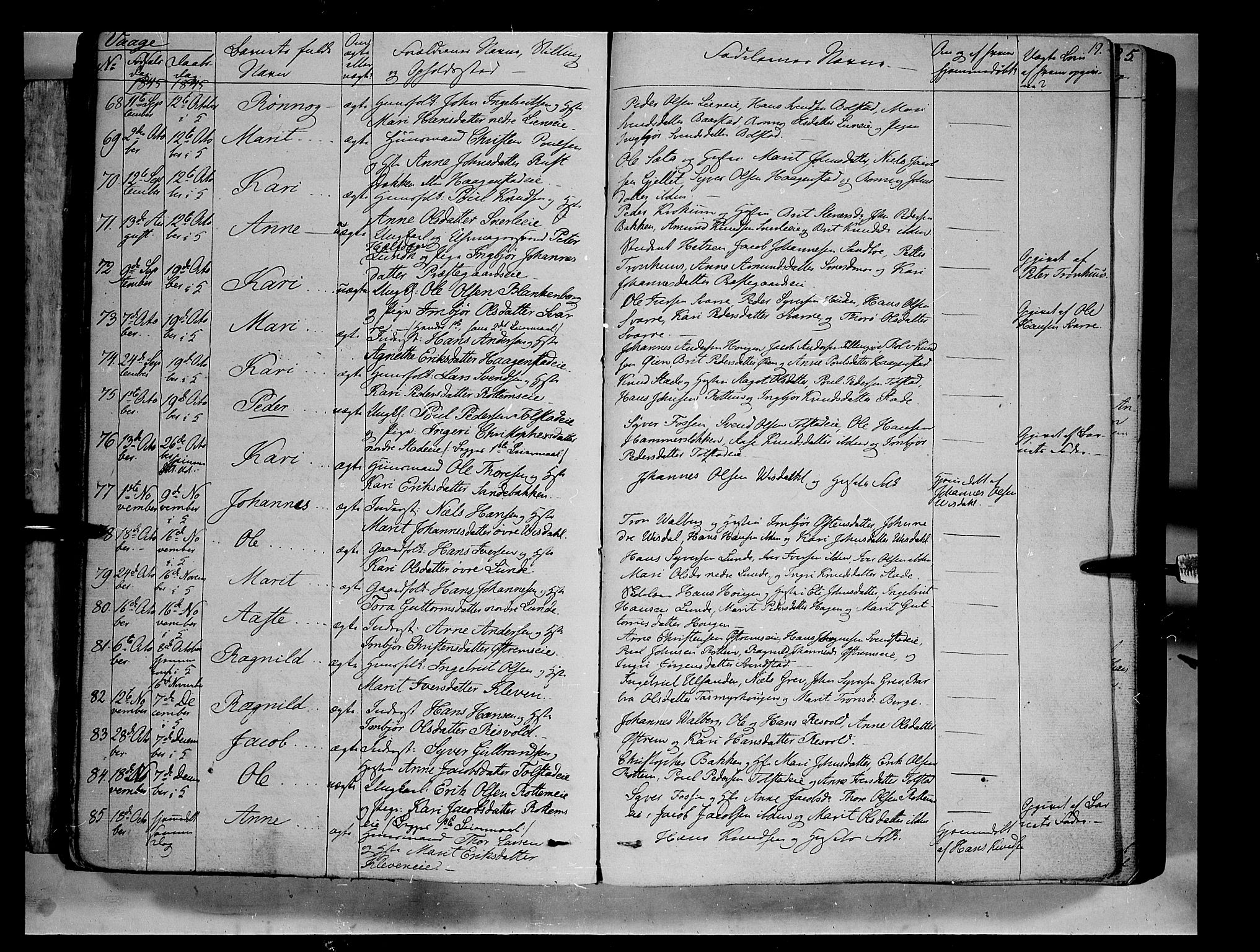 Vågå prestekontor, SAH/PREST-076/H/Ha/Haa/L0005: Parish register (official) no. 5 /1, 1842-1856, p. 19