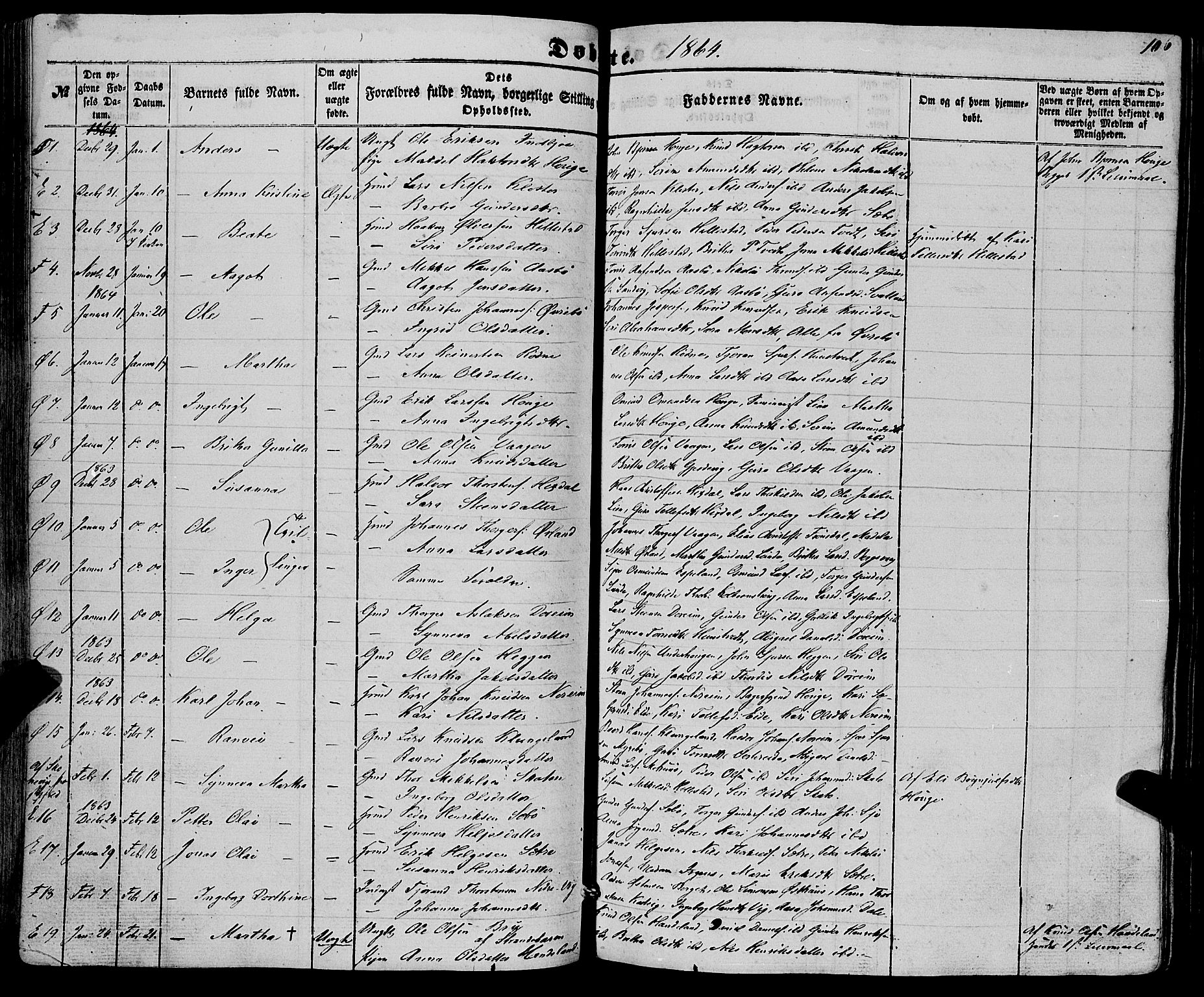 Fjelberg sokneprestembete, SAB/A-75201/H/Haa: Parish register (official) no. A 7, 1851-1867, p. 106