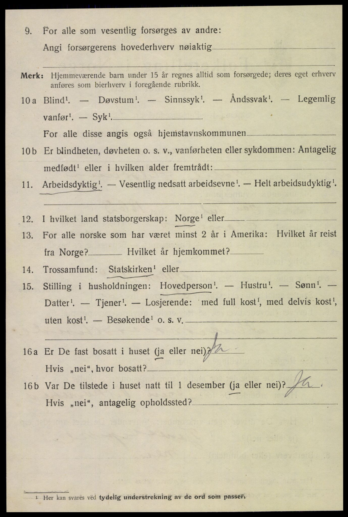 SAT, 1920 census for Namsos, 1920, p. 4822