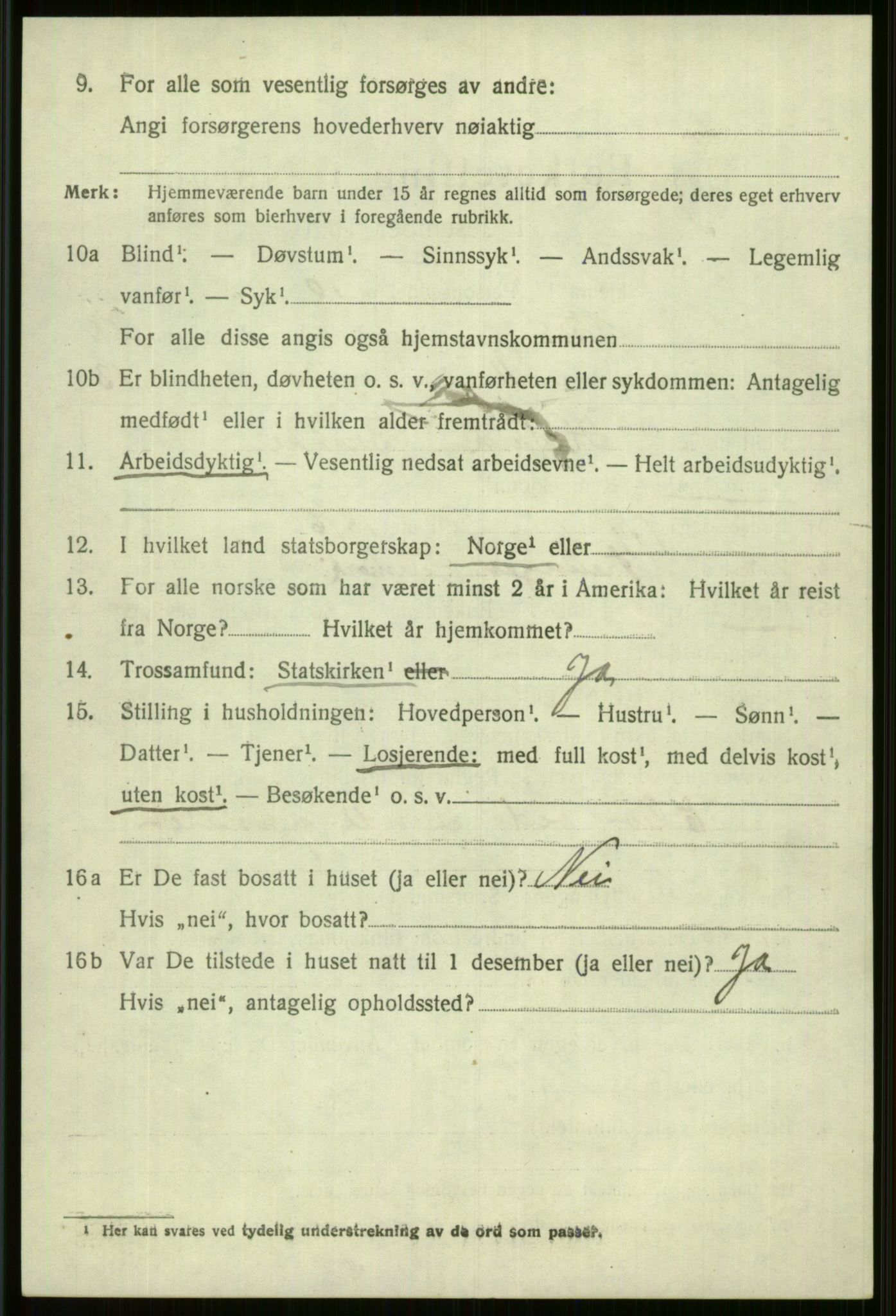 SAB, 1920 census for Voss, 1920, p. 18088
