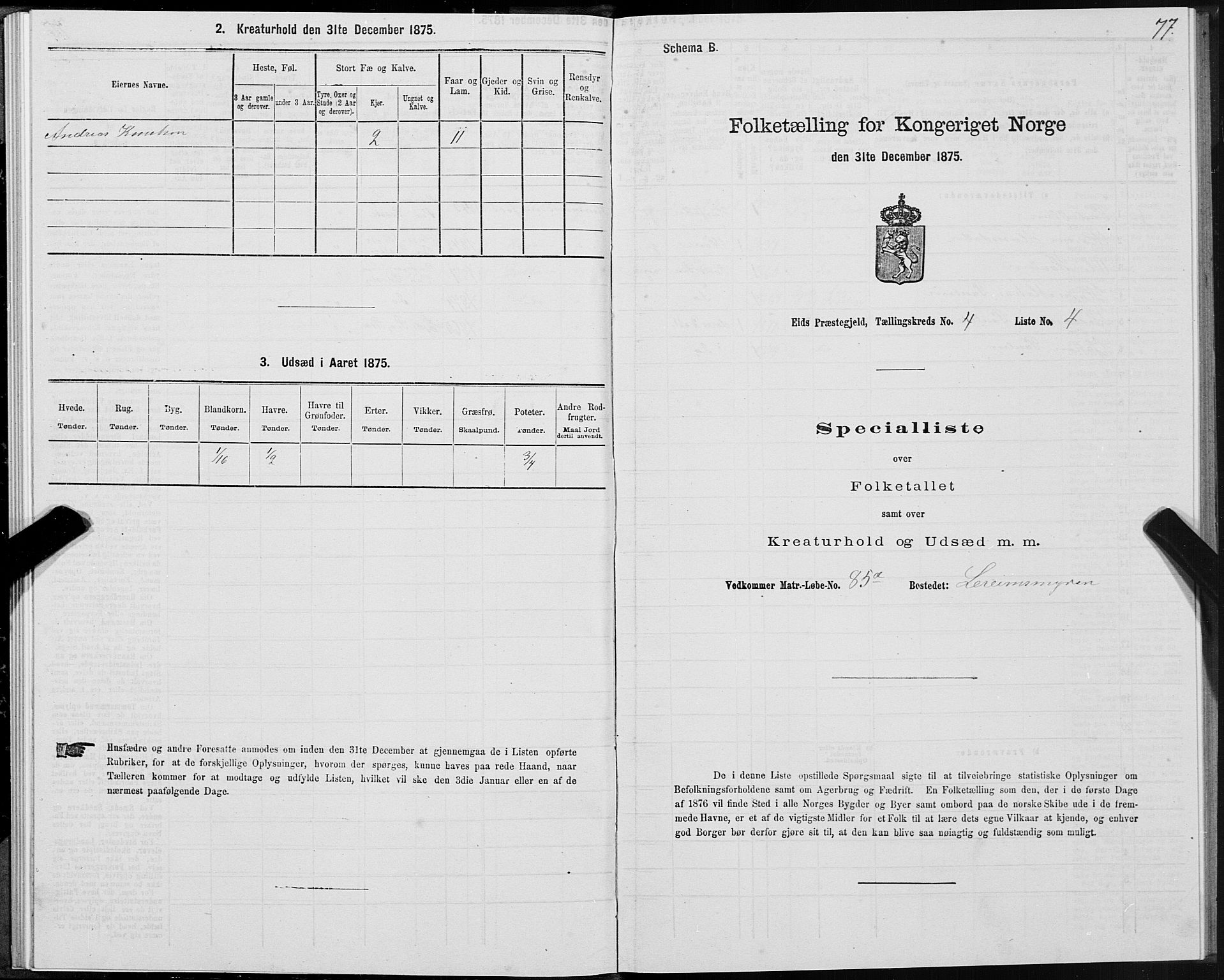 SAT, 1875 census for 1538P Eid, 1875, p. 2077