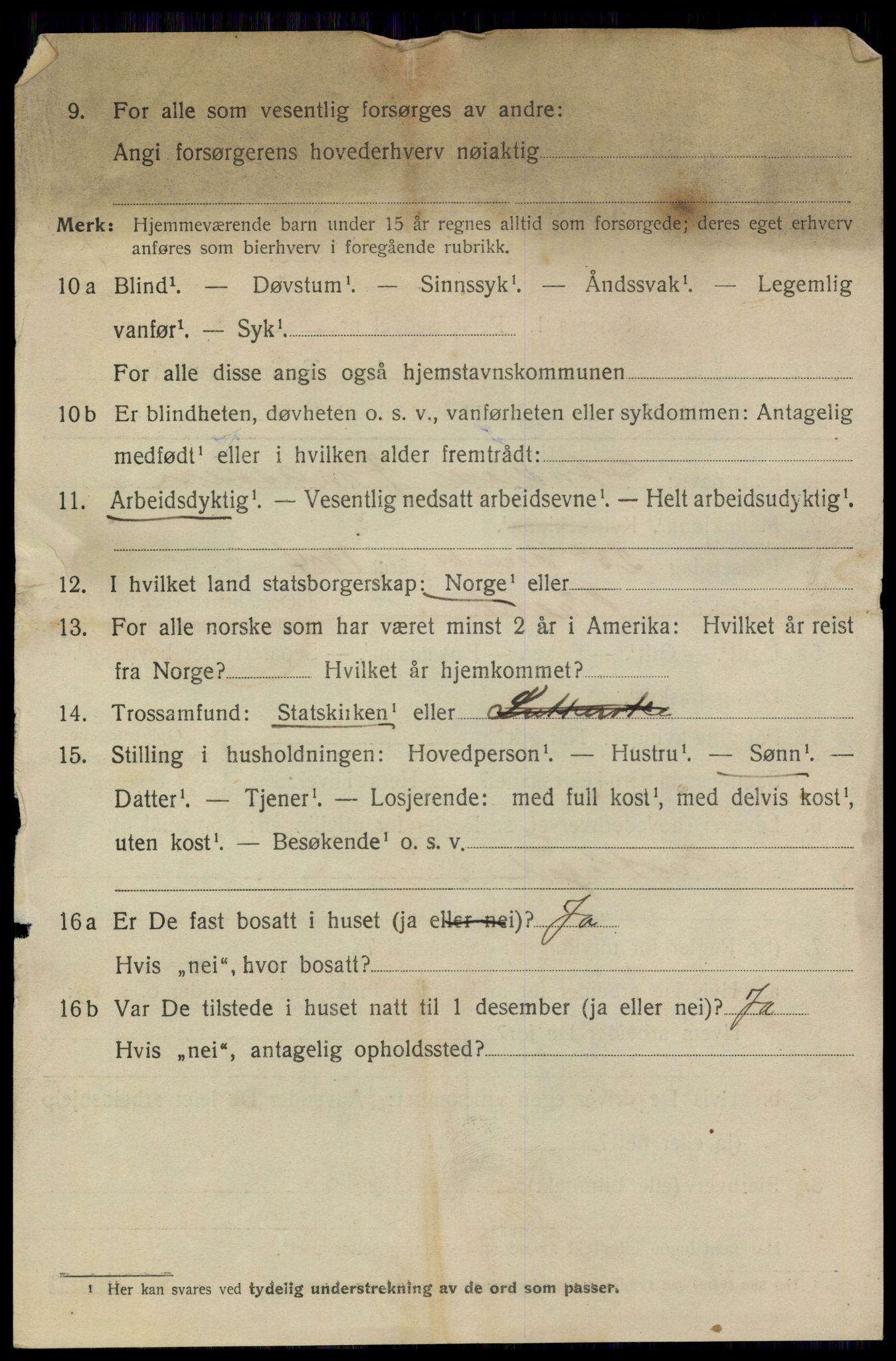 SAKO, 1920 census for Brevik, 1920, p. 3865