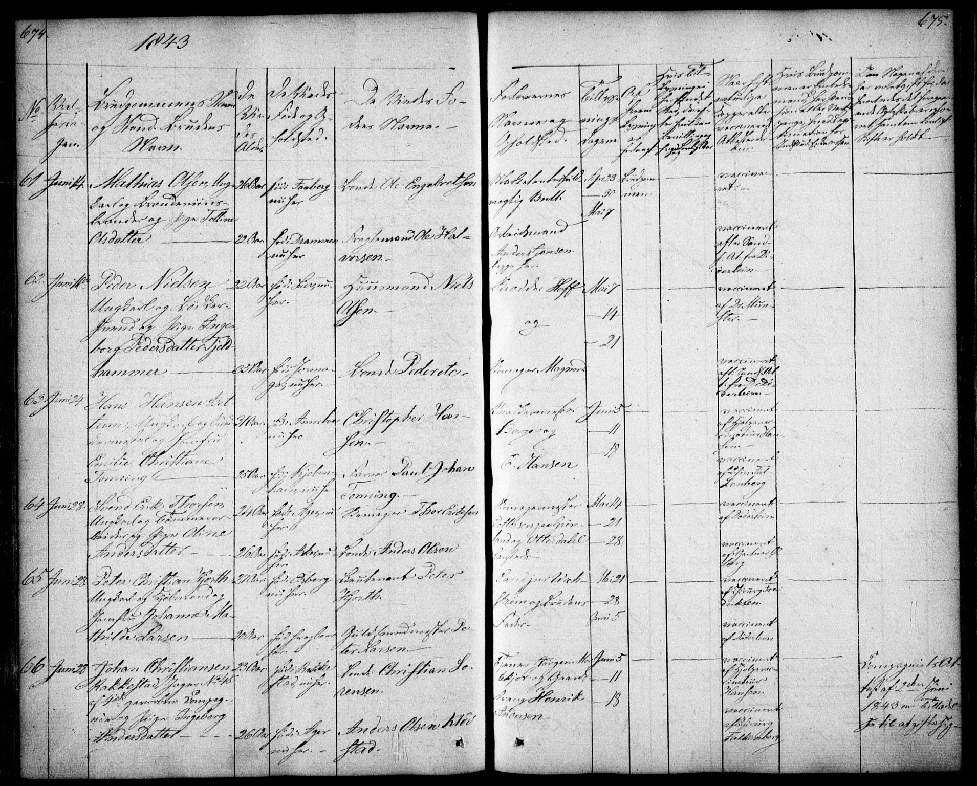 Oslo domkirke Kirkebøker, SAO/A-10752/F/Fa/L0019: Parish register (official) no. 19, 1828-1847, p. 674-675