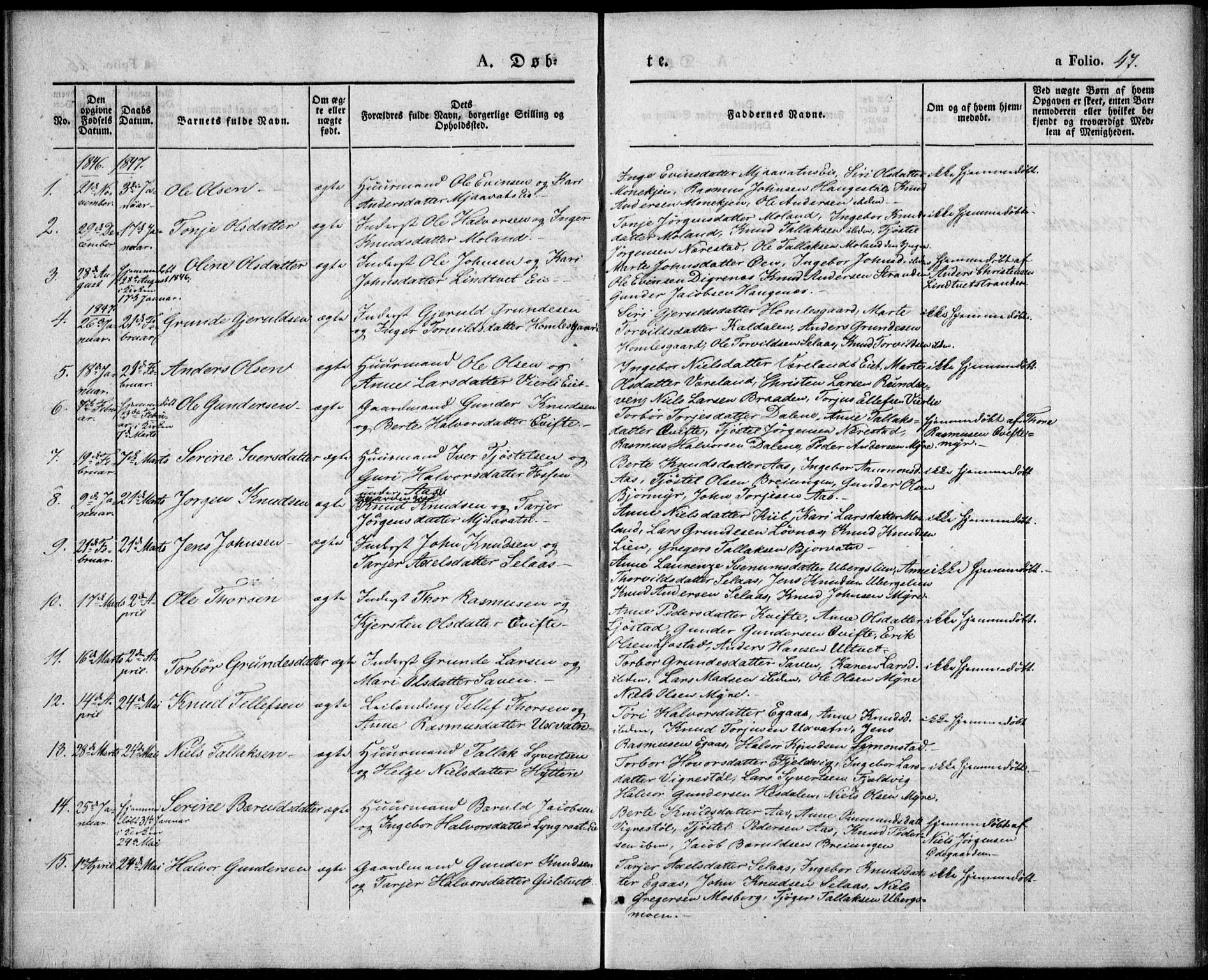 Gjerstad sokneprestkontor, AV/SAK-1111-0014/F/Fa/Fab/L0002: Parish register (official) no. A 2, 1835-1852, p. 47
