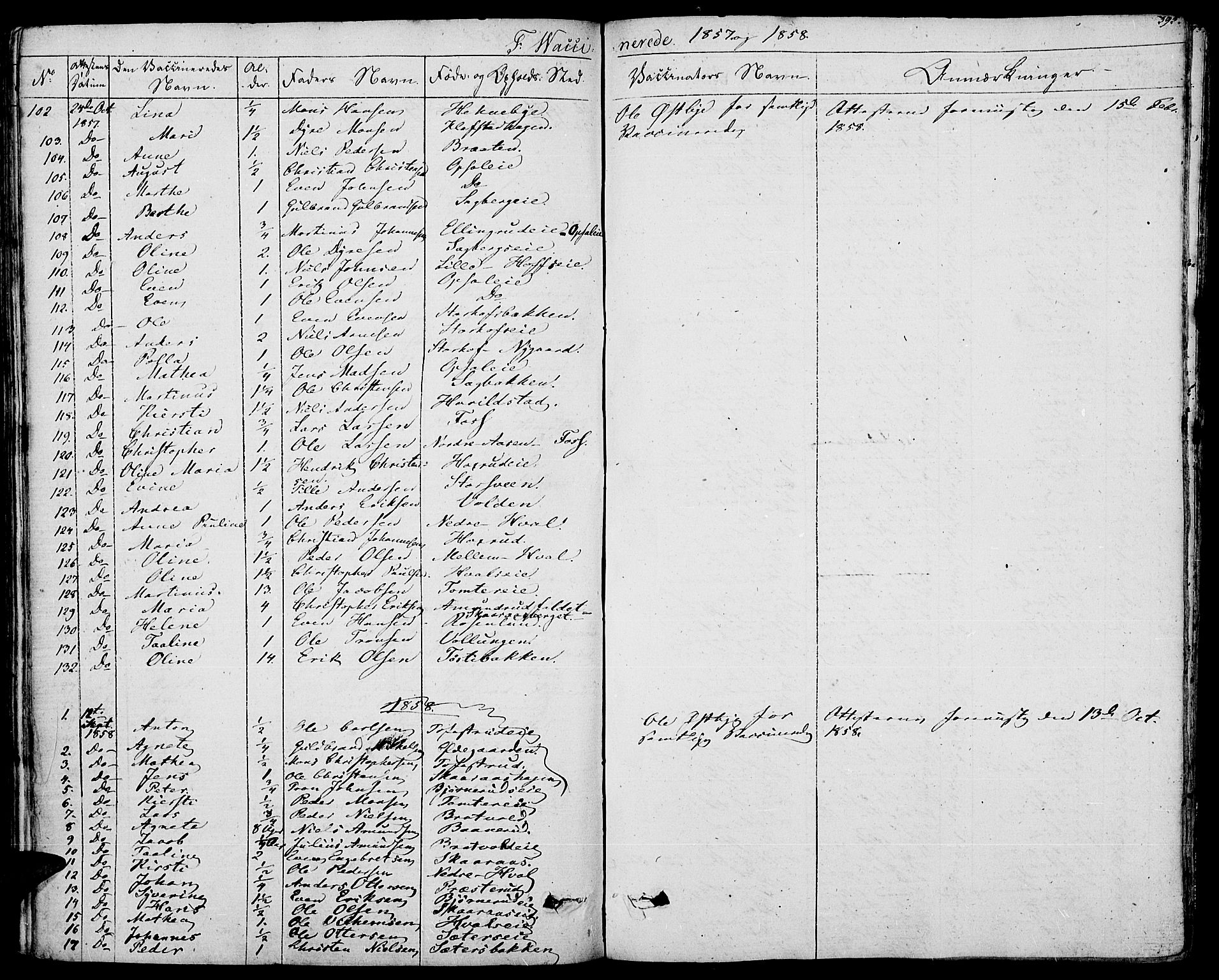 Romedal prestekontor, SAH/PREST-004/K/L0003: Parish register (official) no. 3, 1829-1846, p. 395