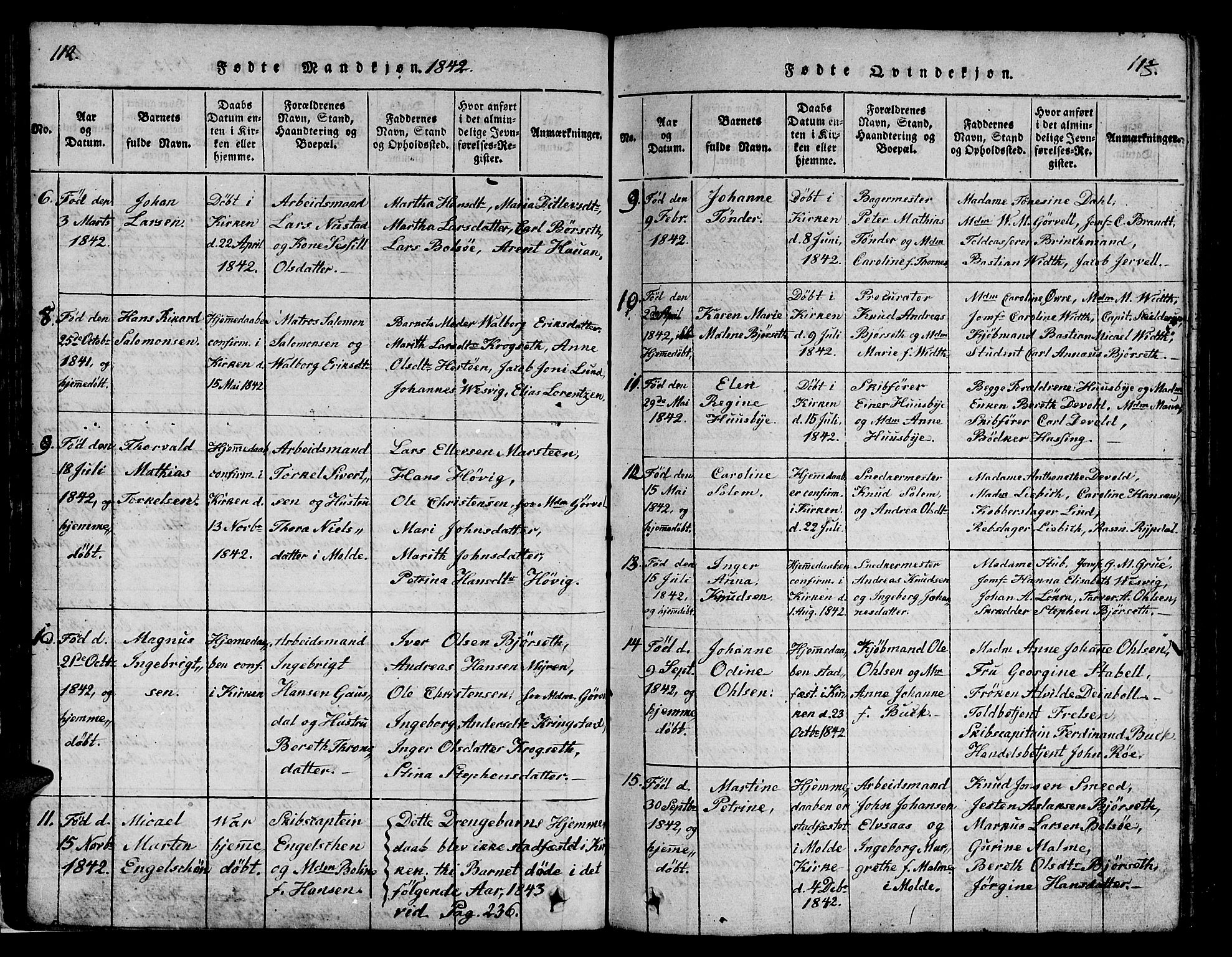 Ministerialprotokoller, klokkerbøker og fødselsregistre - Møre og Romsdal, SAT/A-1454/558/L0700: Parish register (copy) no. 558C01, 1818-1868, p. 112-113