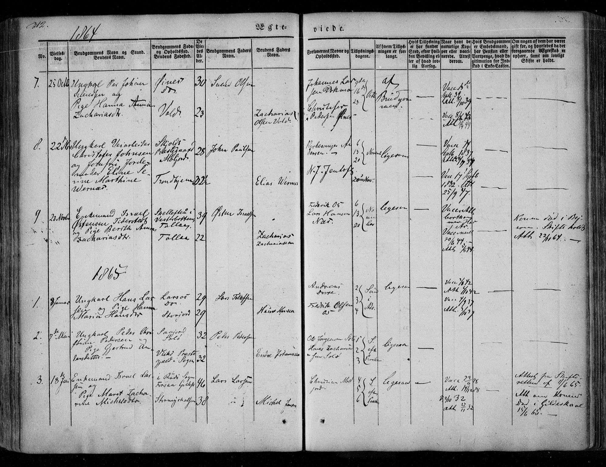 Ministerialprotokoller, klokkerbøker og fødselsregistre - Nordland, AV/SAT-A-1459/846/L0644: Parish register (official) no. 846A02, 1837-1872, p. 312