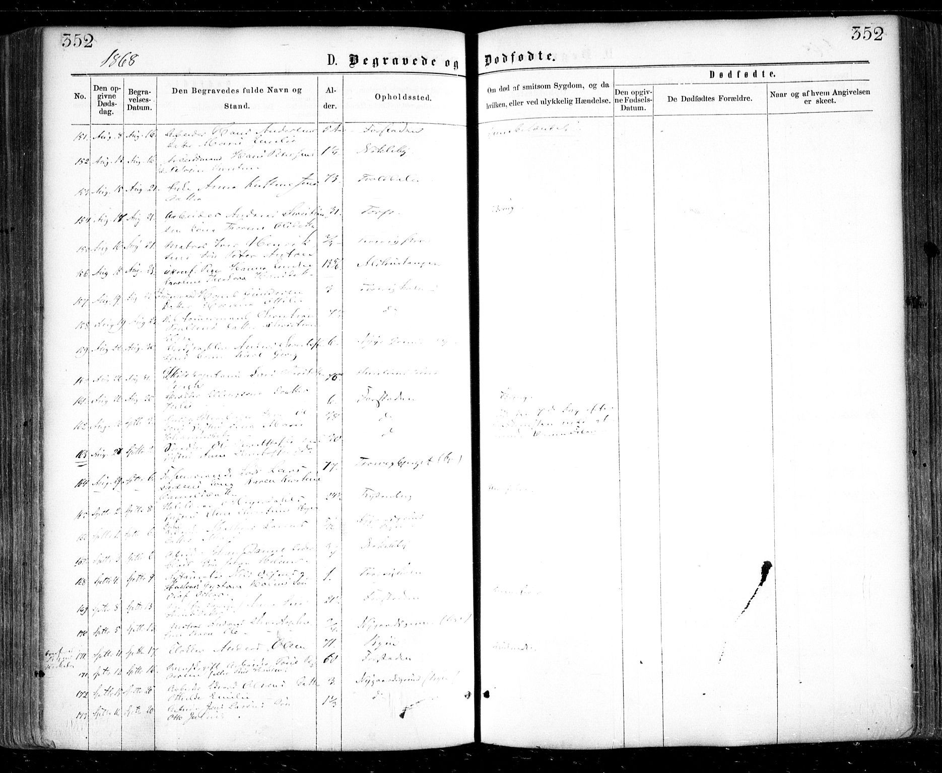 Glemmen prestekontor Kirkebøker, SAO/A-10908/F/Fa/L0008: Parish register (official) no. 8, 1862-1871, p. 352