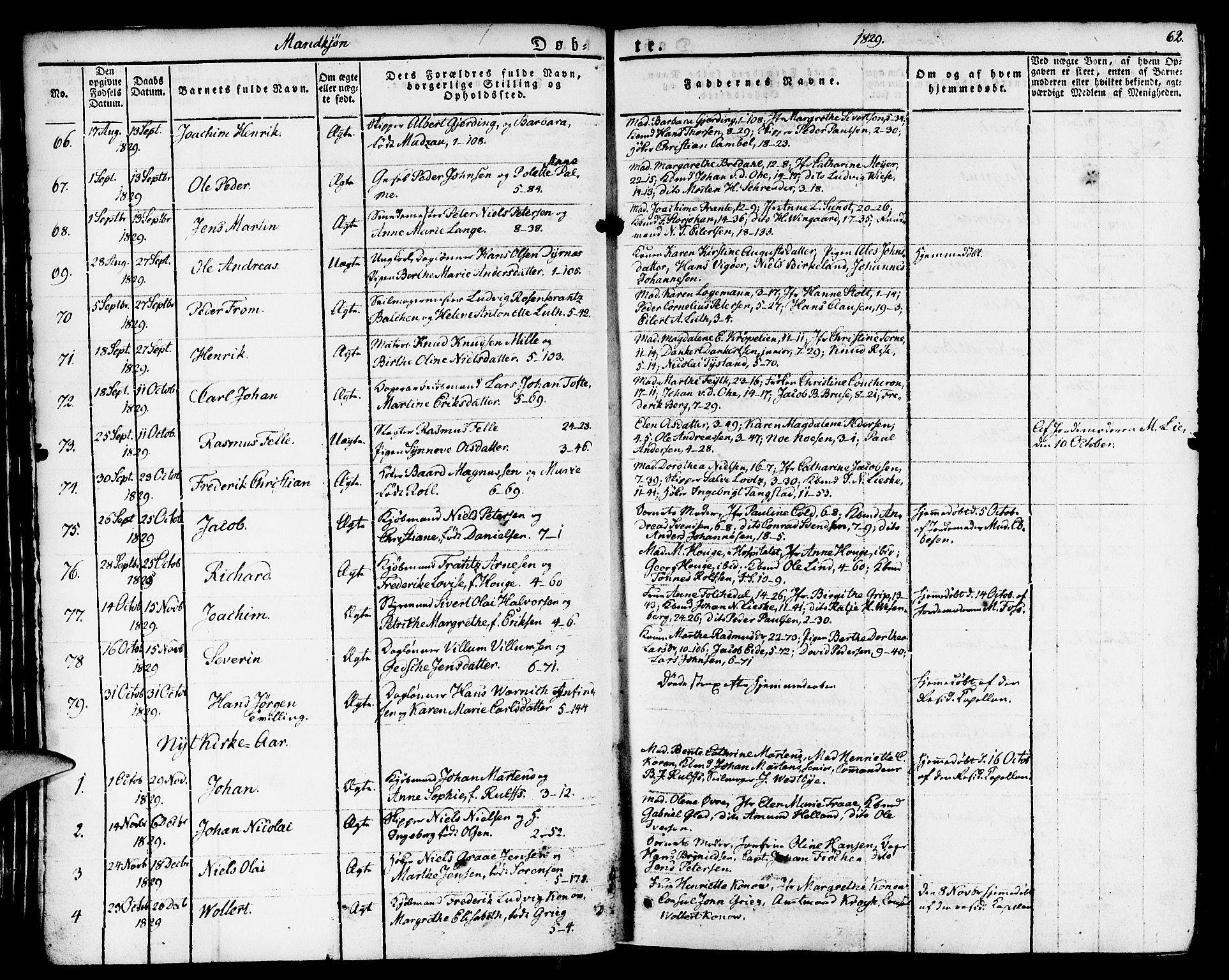 Nykirken Sokneprestembete, SAB/A-77101/H/Haa/L0012: Parish register (official) no. A 12, 1821-1844, p. 62