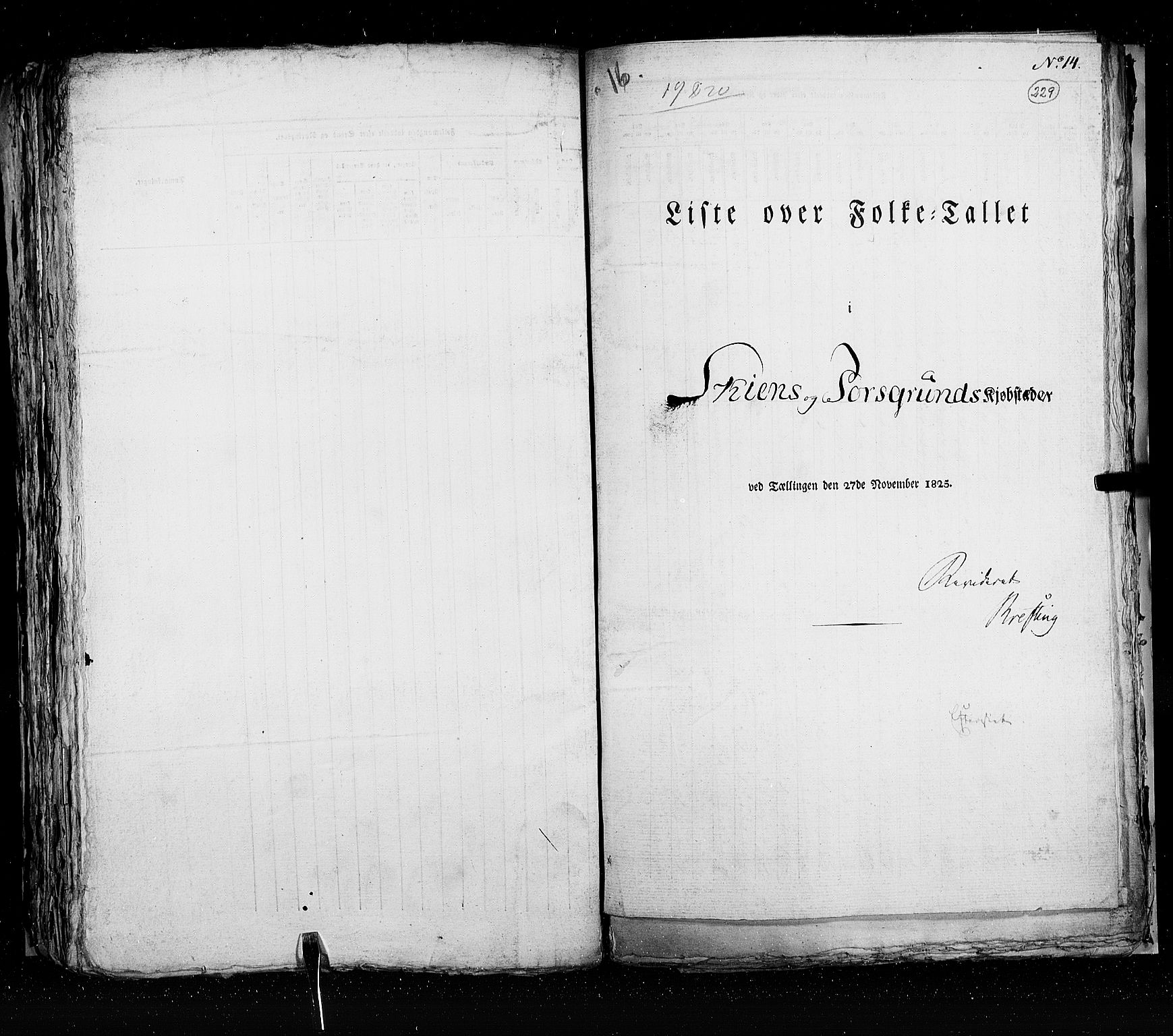 RA, Census 1825, vol. 20: Fredrikshald-Kragerø, 1825, p. 229