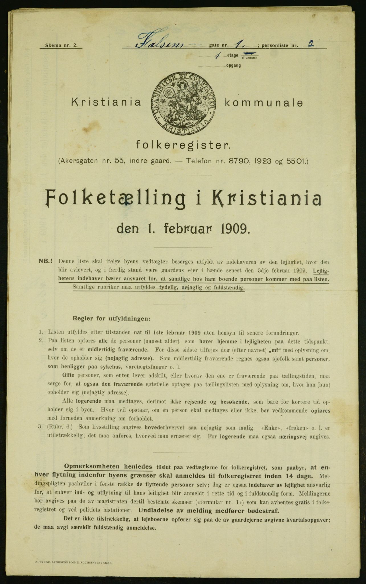 OBA, Municipal Census 1909 for Kristiania, 1909, p. 20972