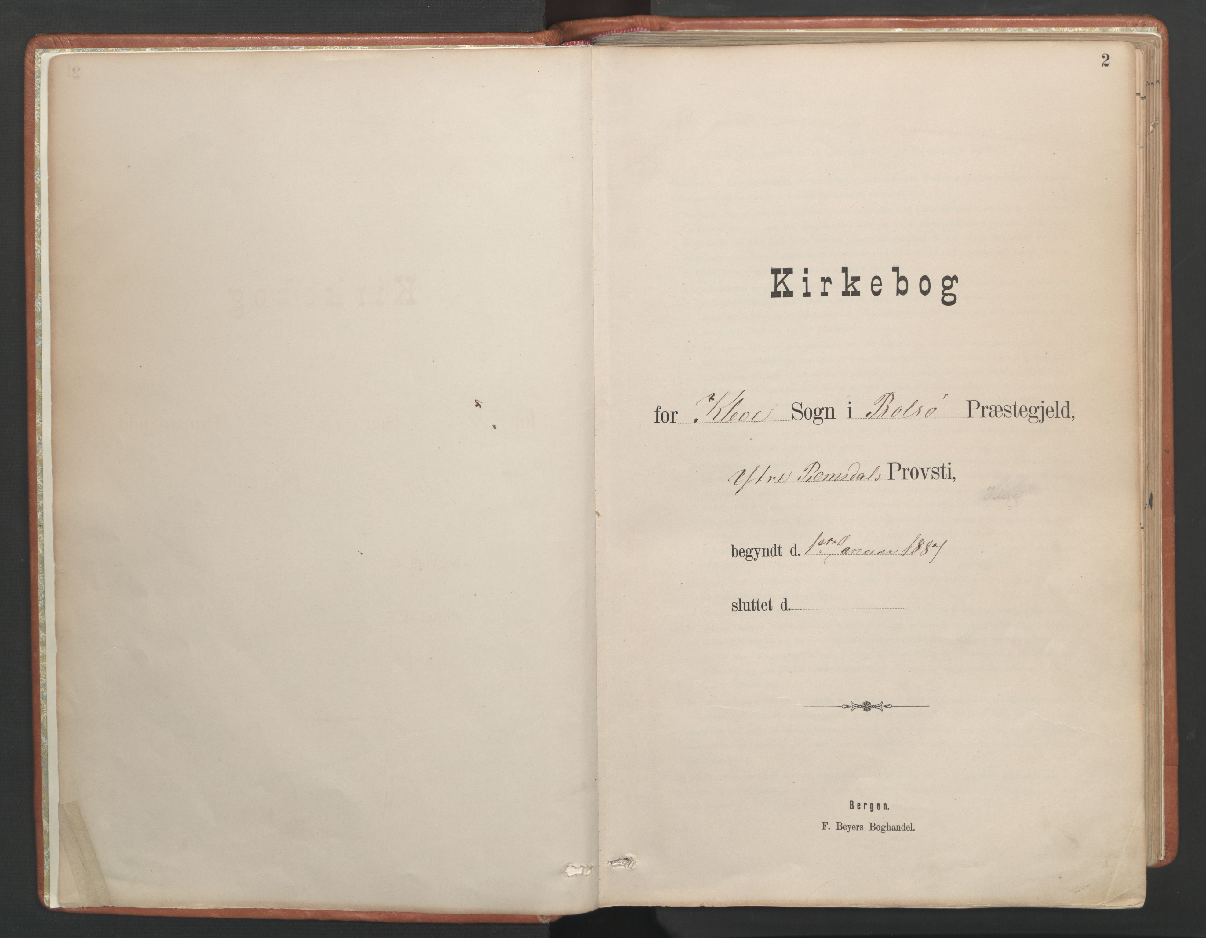 Ministerialprotokoller, klokkerbøker og fødselsregistre - Møre og Romsdal, AV/SAT-A-1454/557/L0682: Parish register (official) no. 557A04, 1887-1970, p. 2