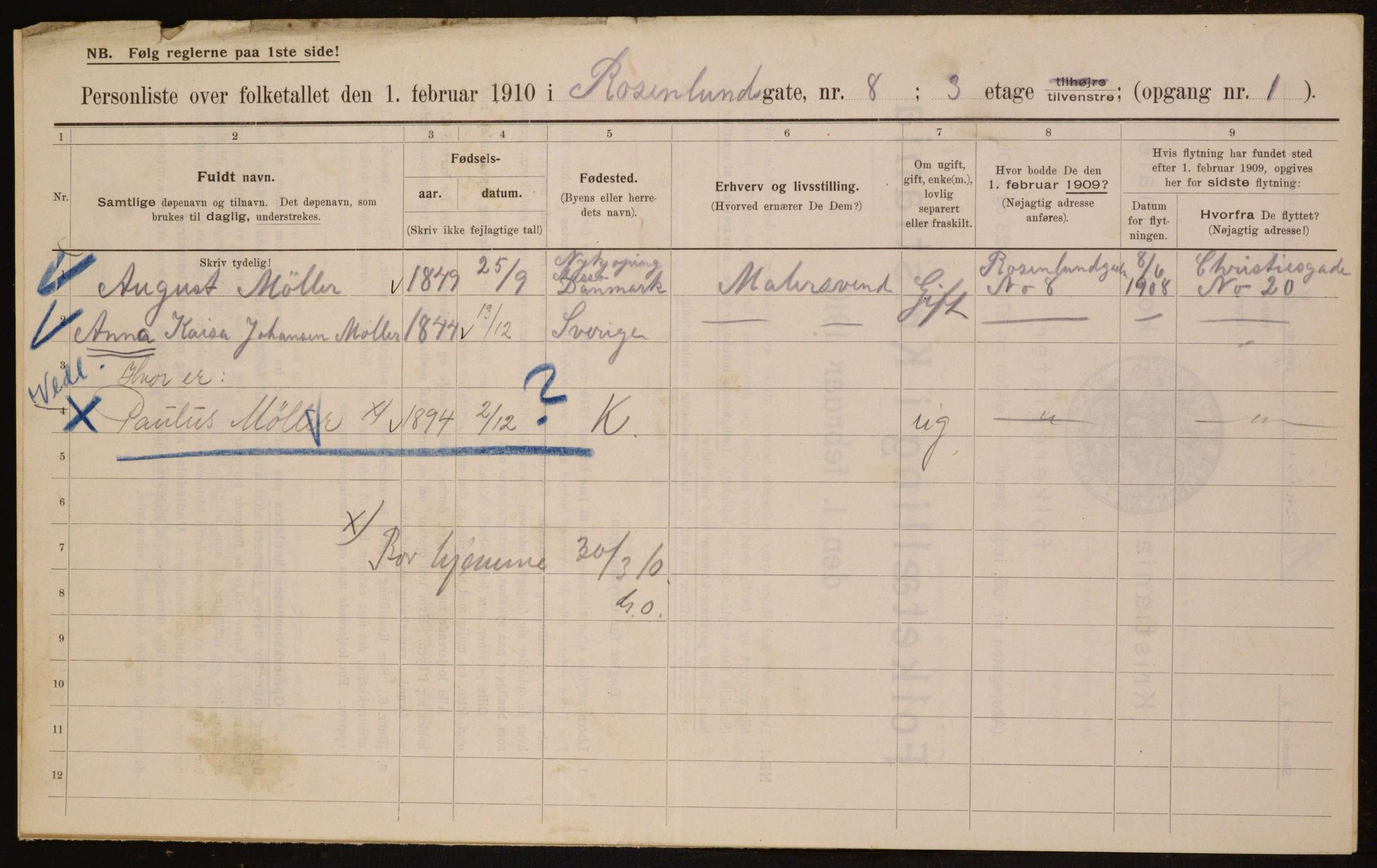 OBA, Municipal Census 1910 for Kristiania, 1910, p. 80422