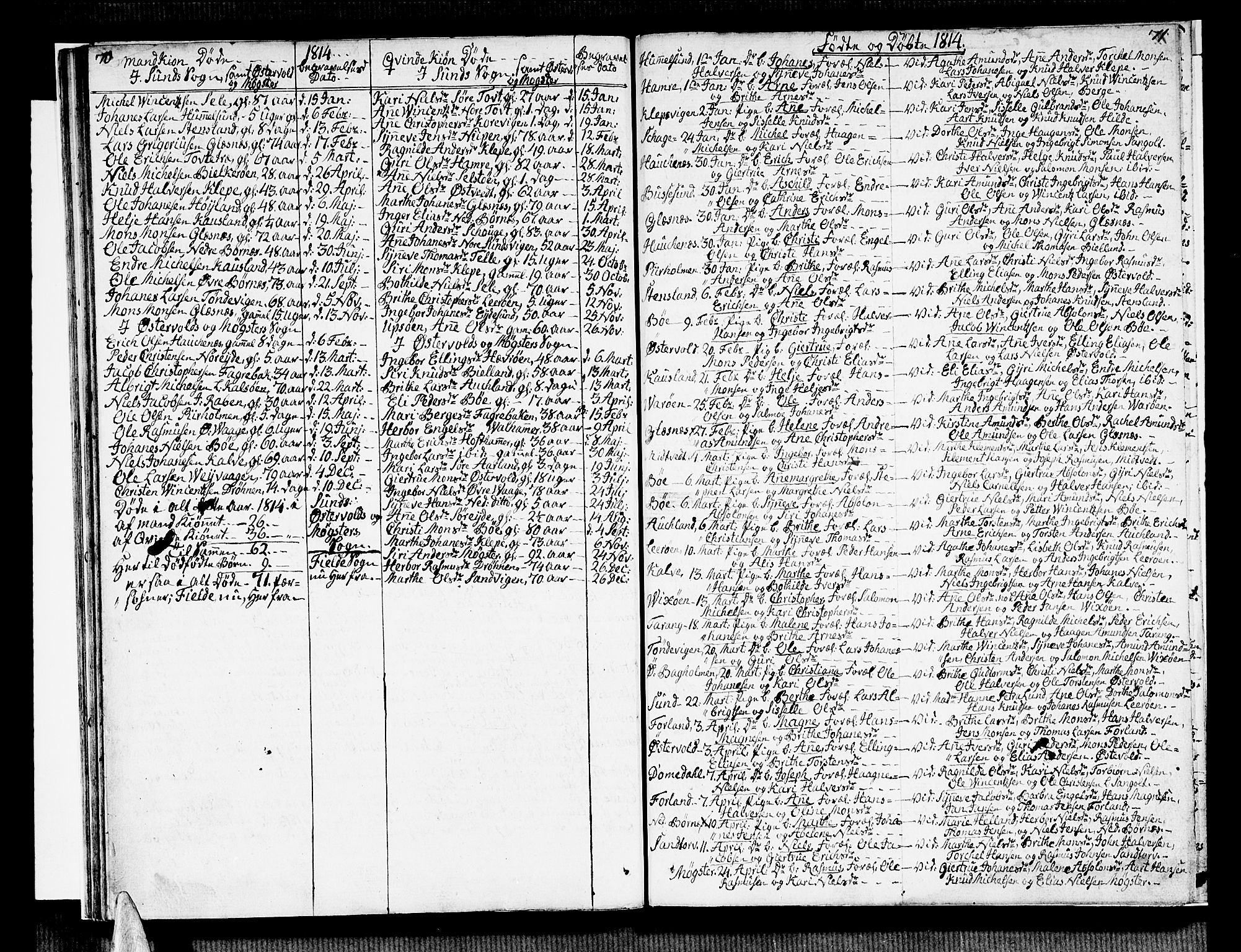 Sund sokneprestembete, SAB/A-99930: Parish register (official) no. A 10, 1804-1818, p. 70-71