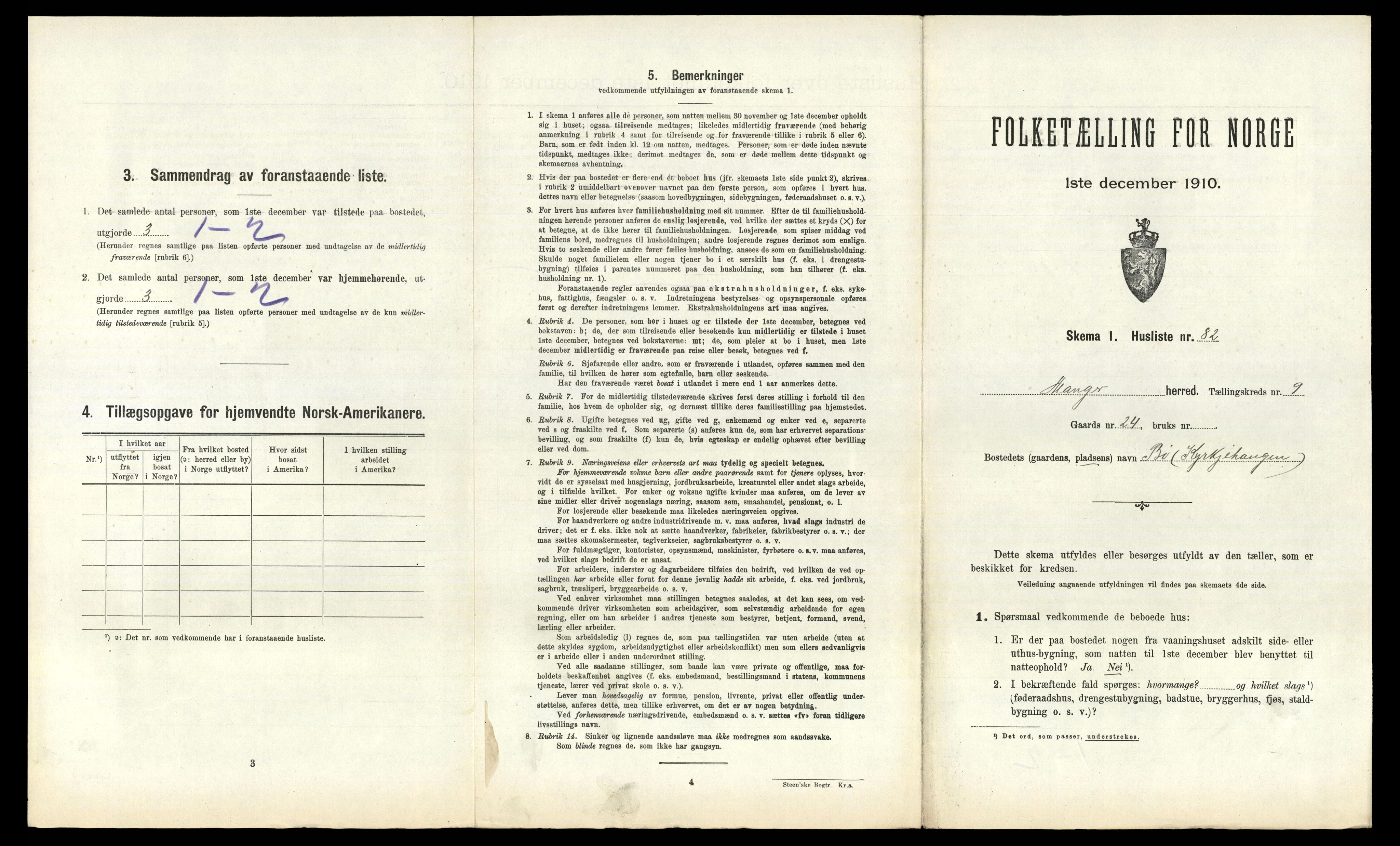 RA, 1910 census for Manger, 1910, p. 1169