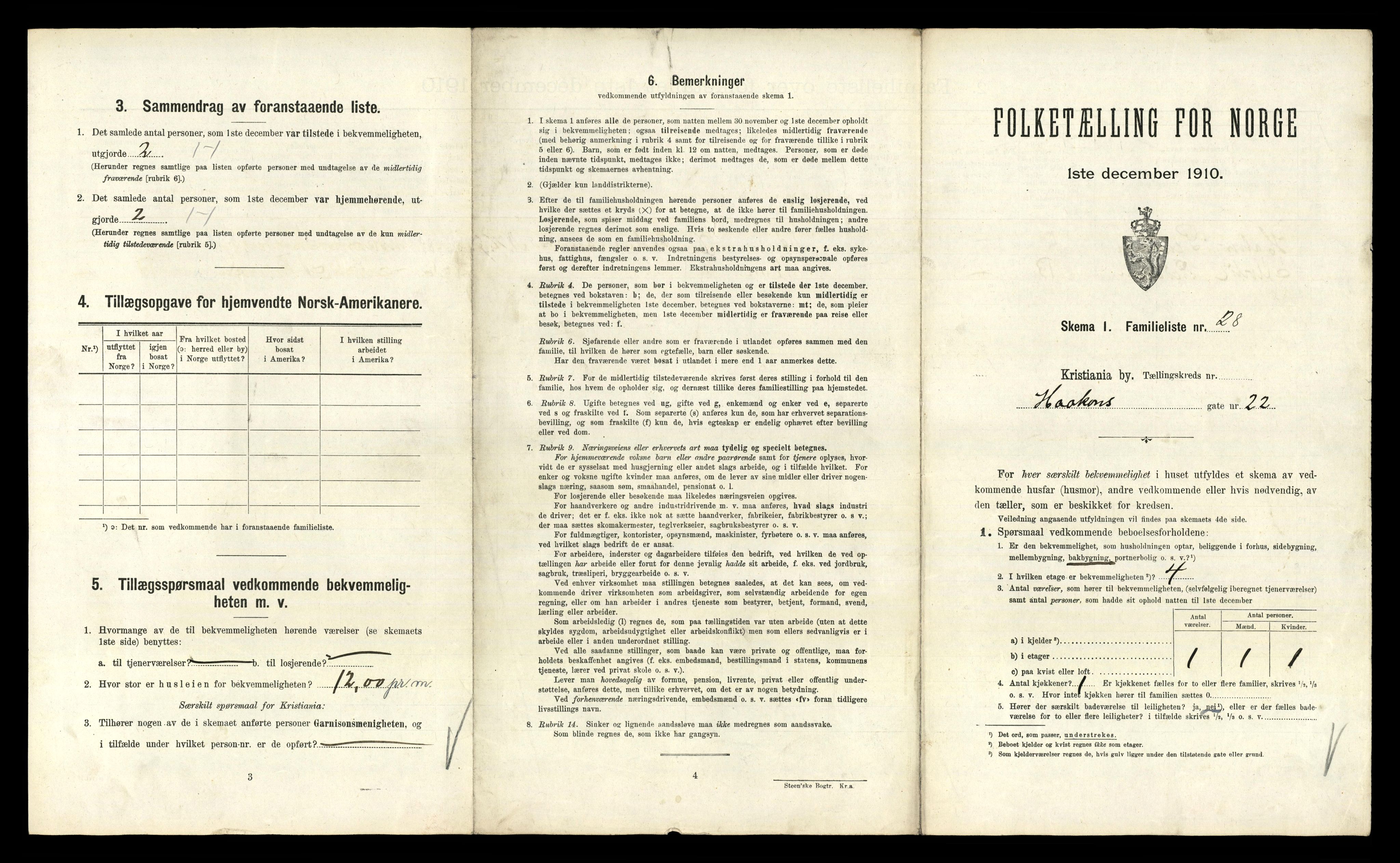 RA, 1910 census for Kristiania, 1910, p. 32975