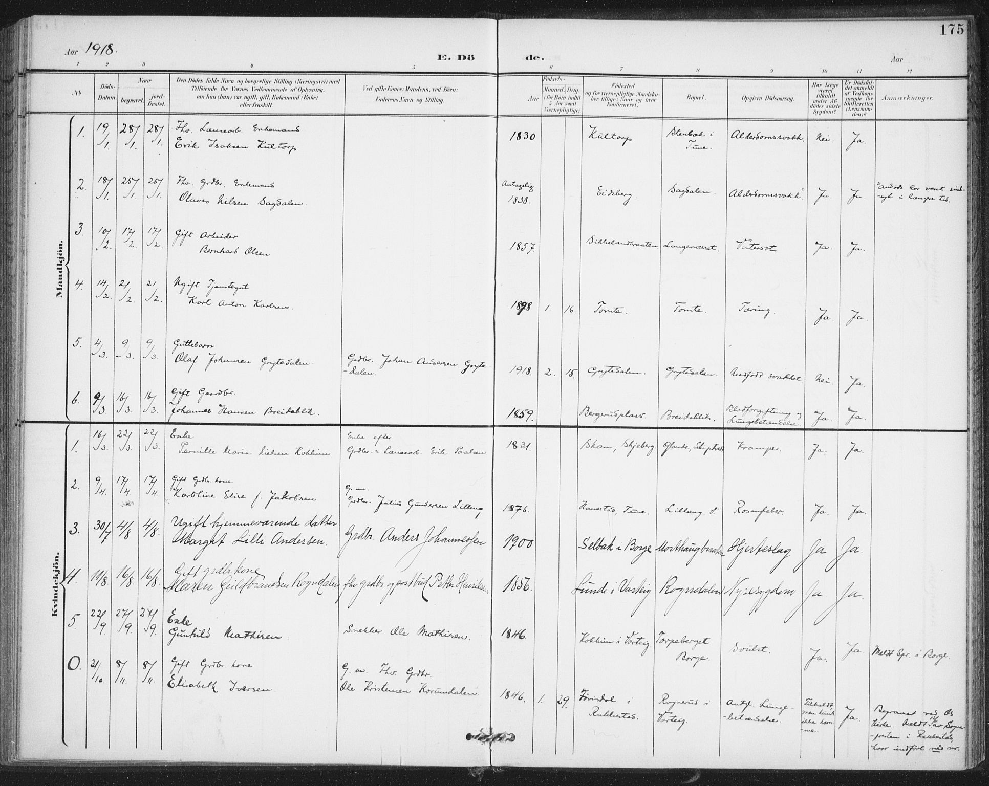 Varteig prestekontor Kirkebøker, SAO/A-10447a/F/Fa/L0003: Parish register (official) no. 3, 1899-1919, p. 175