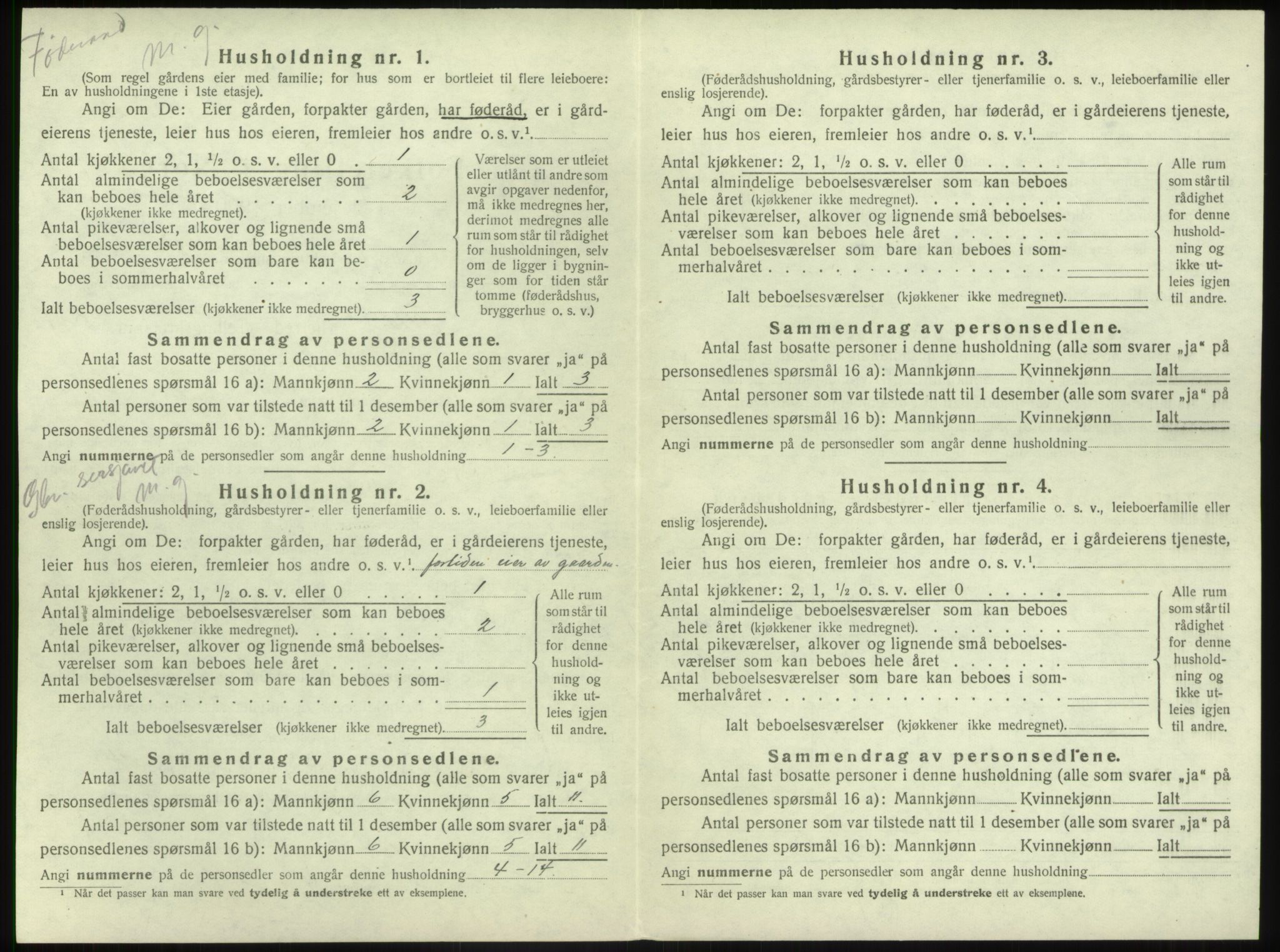 SAB, 1920 census for Førde, 1920, p. 453