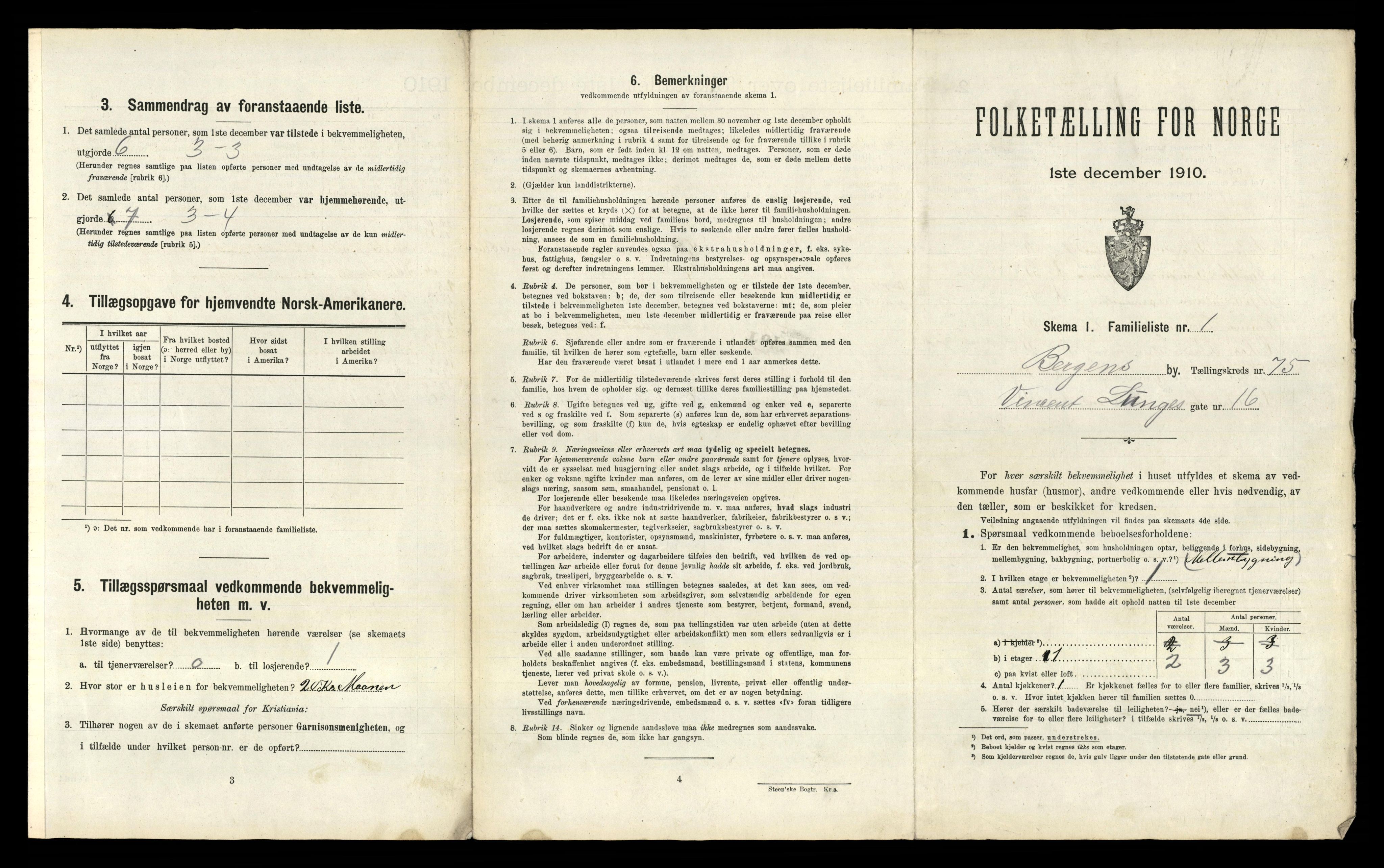 RA, 1910 census for Bergen, 1910, p. 25957