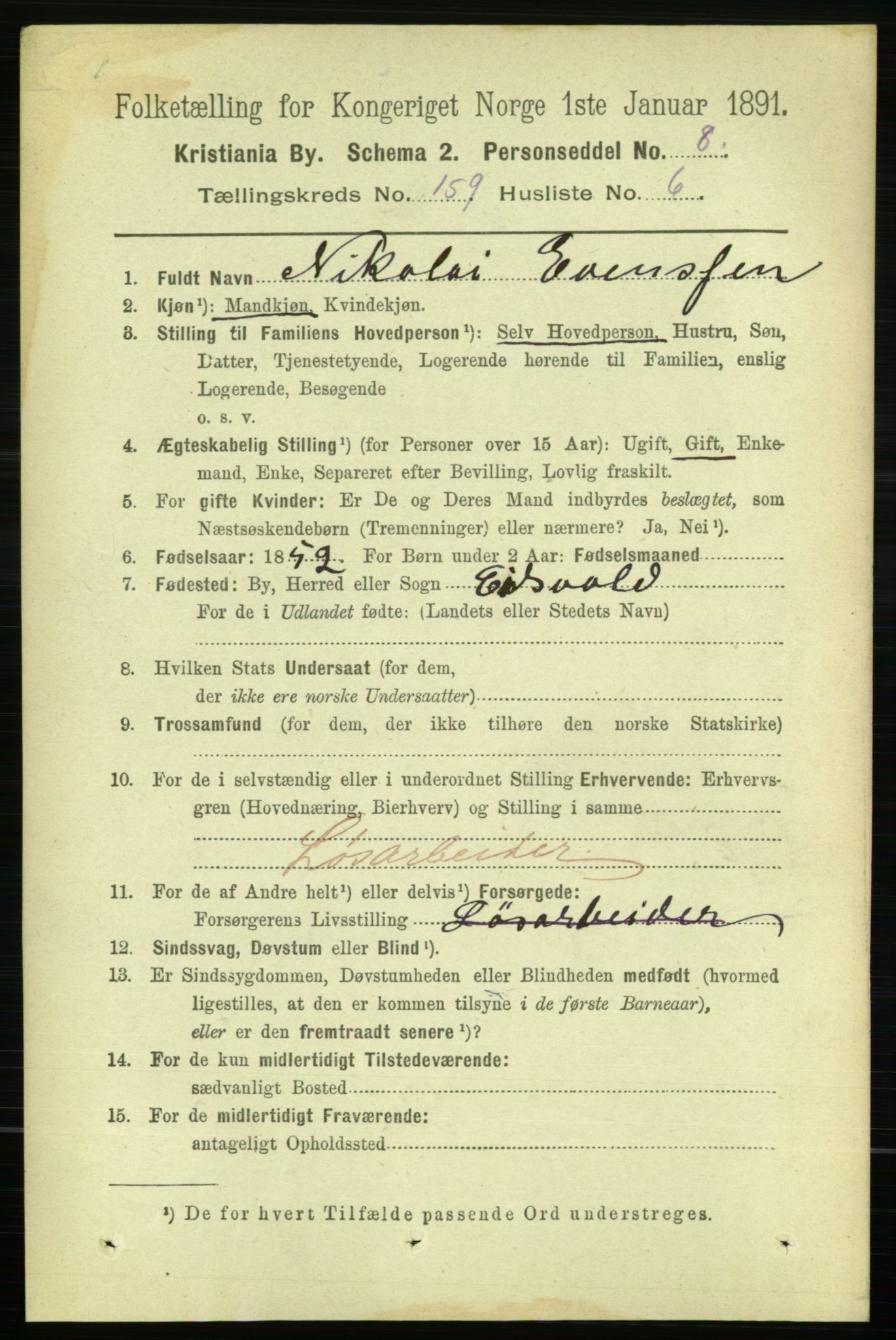 RA, 1891 census for 0301 Kristiania, 1891, p. 90189