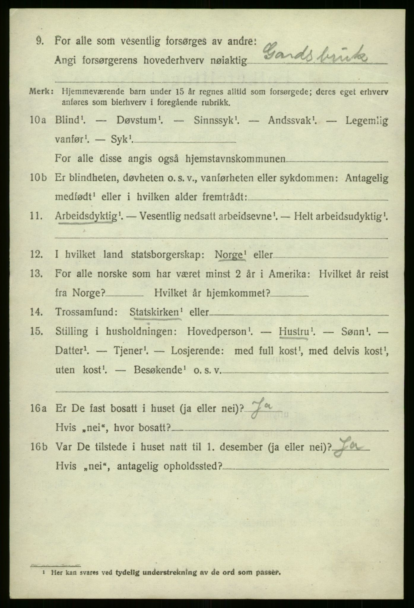 SAB, 1920 census for Selje, 1920, p. 5128