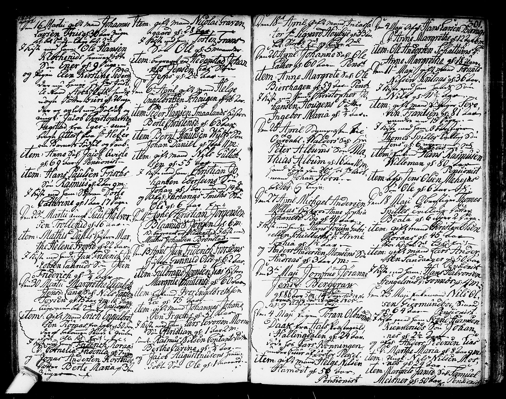 Kongsberg kirkebøker, SAKO/A-22/F/Fa/L0007: Parish register (official) no. I 7, 1795-1816, p. 301