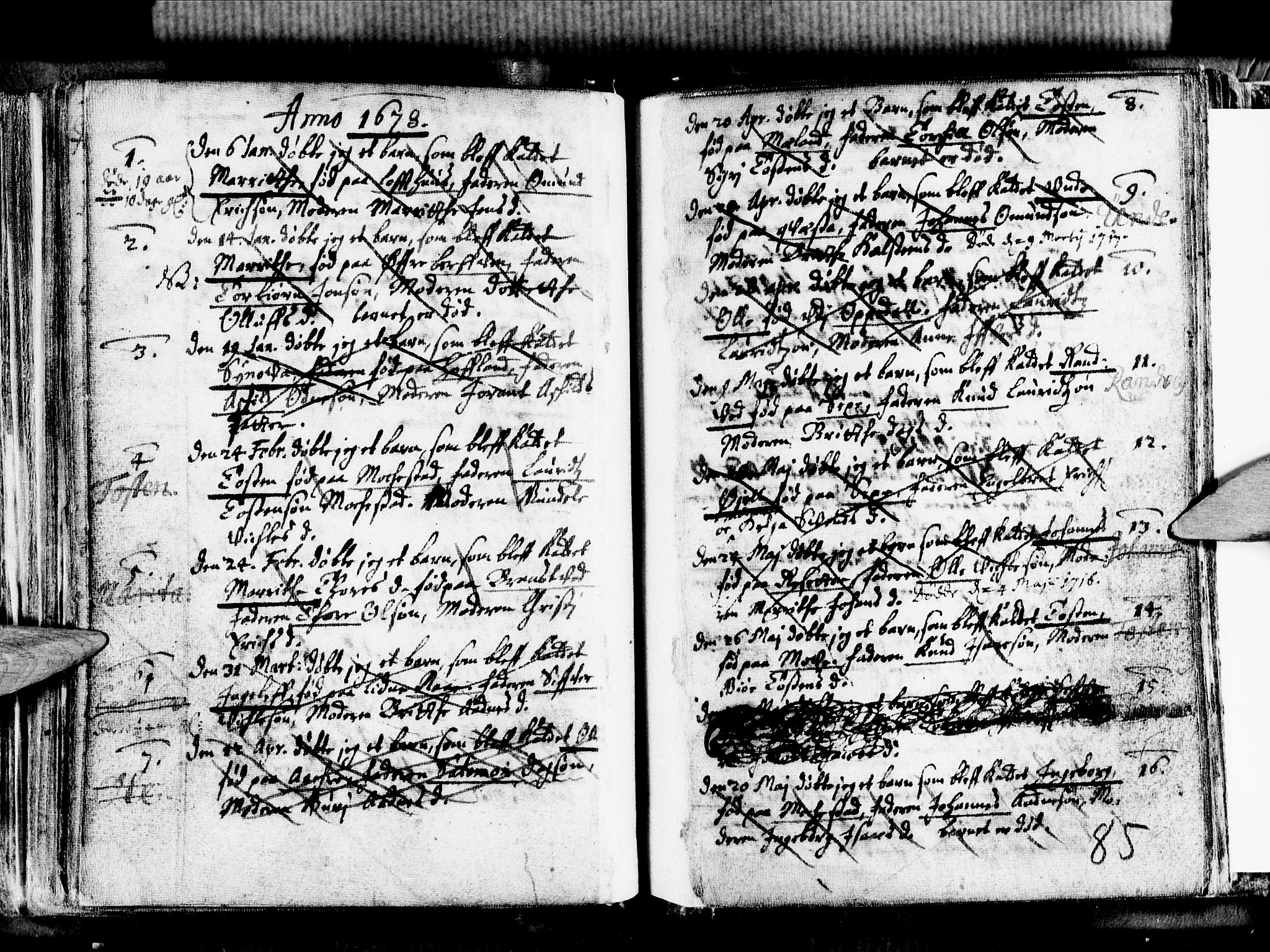 Ullensvang sokneprestembete, SAB/A-78701/H/Haa: Parish register (official) no. A 1 /1, 1669-1718, p. 85