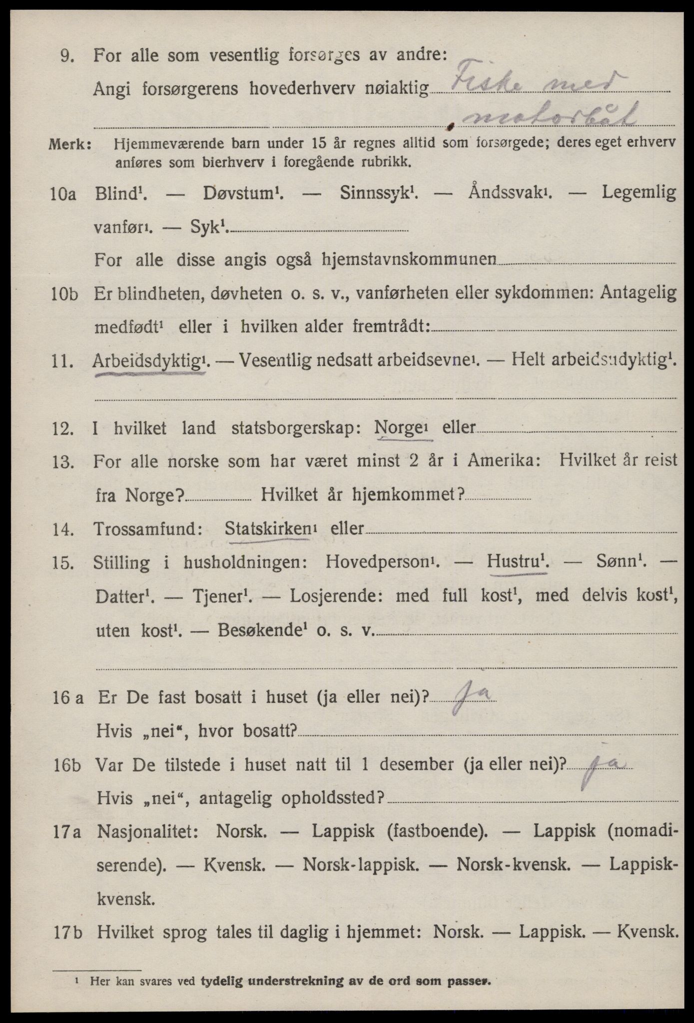 SAT, 1920 census for Ørland, 1920, p. 5400