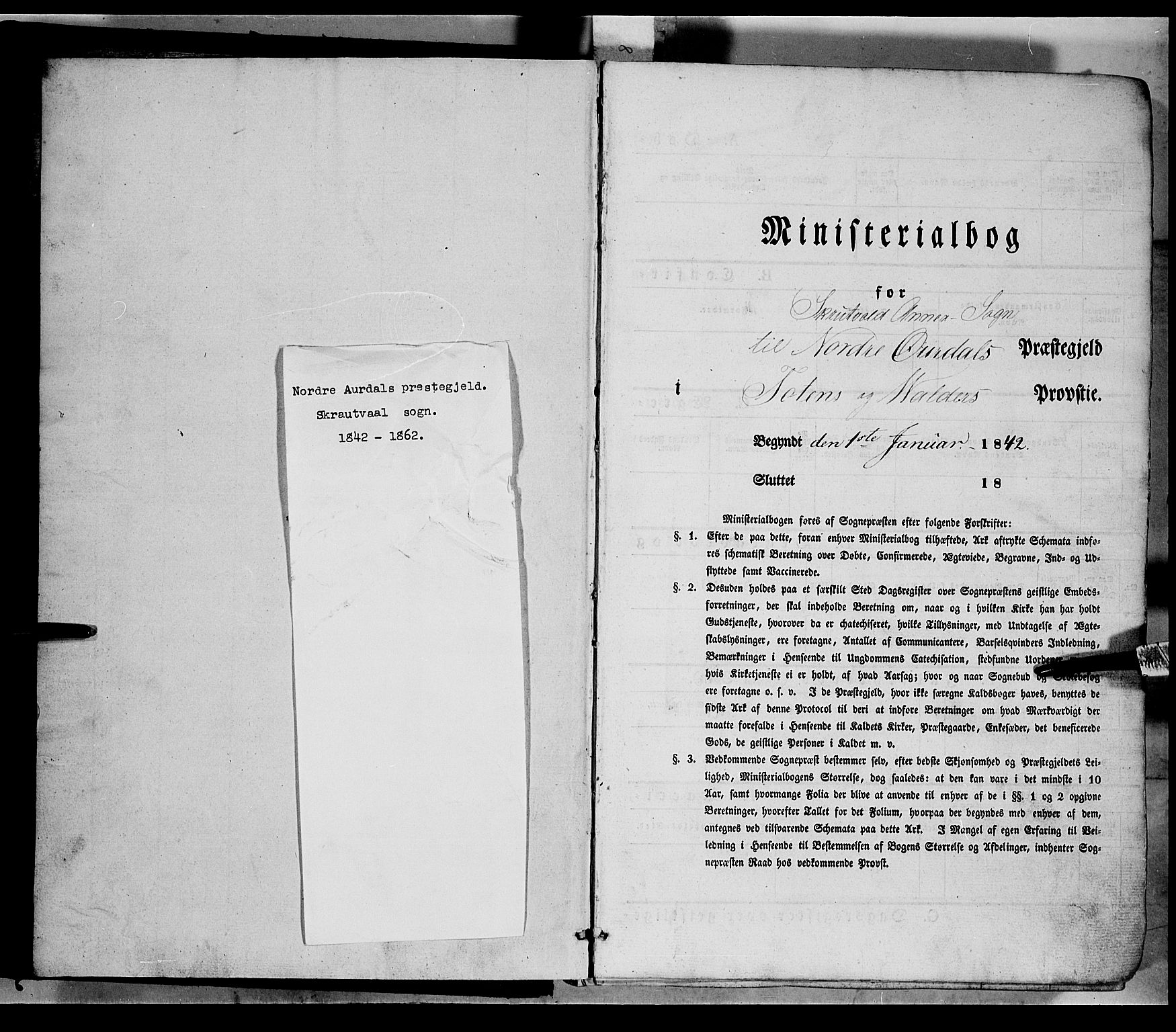 Nord-Aurdal prestekontor, SAH/PREST-132/H/Ha/Haa/L0007: Parish register (official) no. 7, 1842-1863