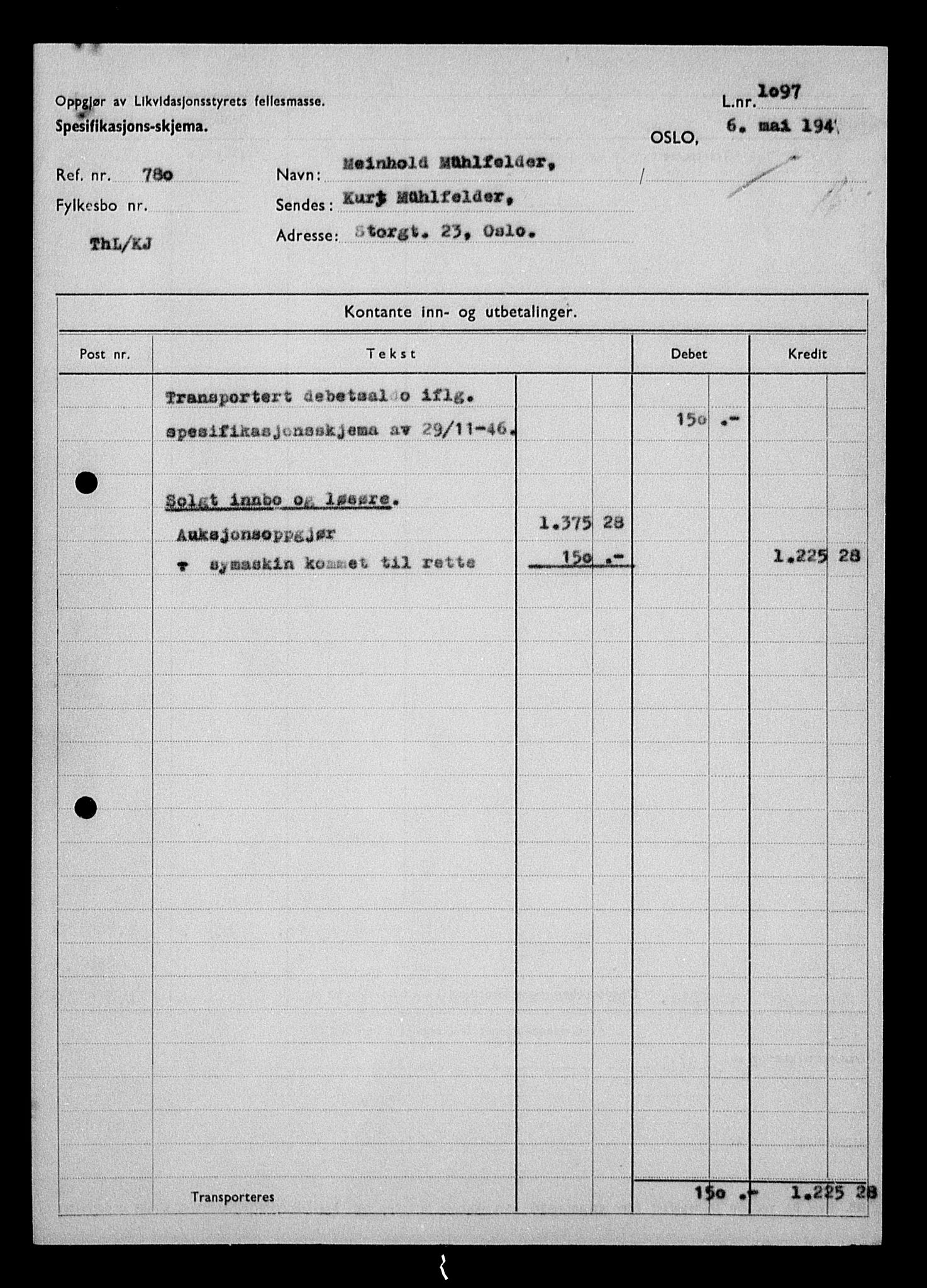 Justisdepartementet, Tilbakeføringskontoret for inndratte formuer, AV/RA-S-1564/H/Hc/Hcc/L0966: --, 1945-1947, p. 583