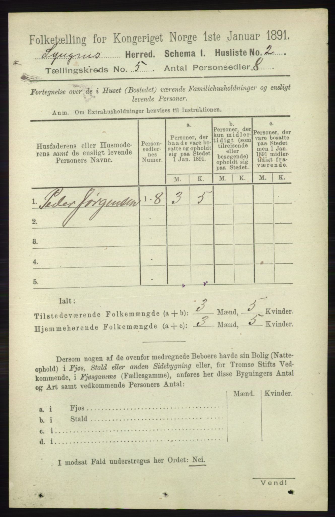 RA, 1891 census for 1938 Lyngen, 1891, p. 4316